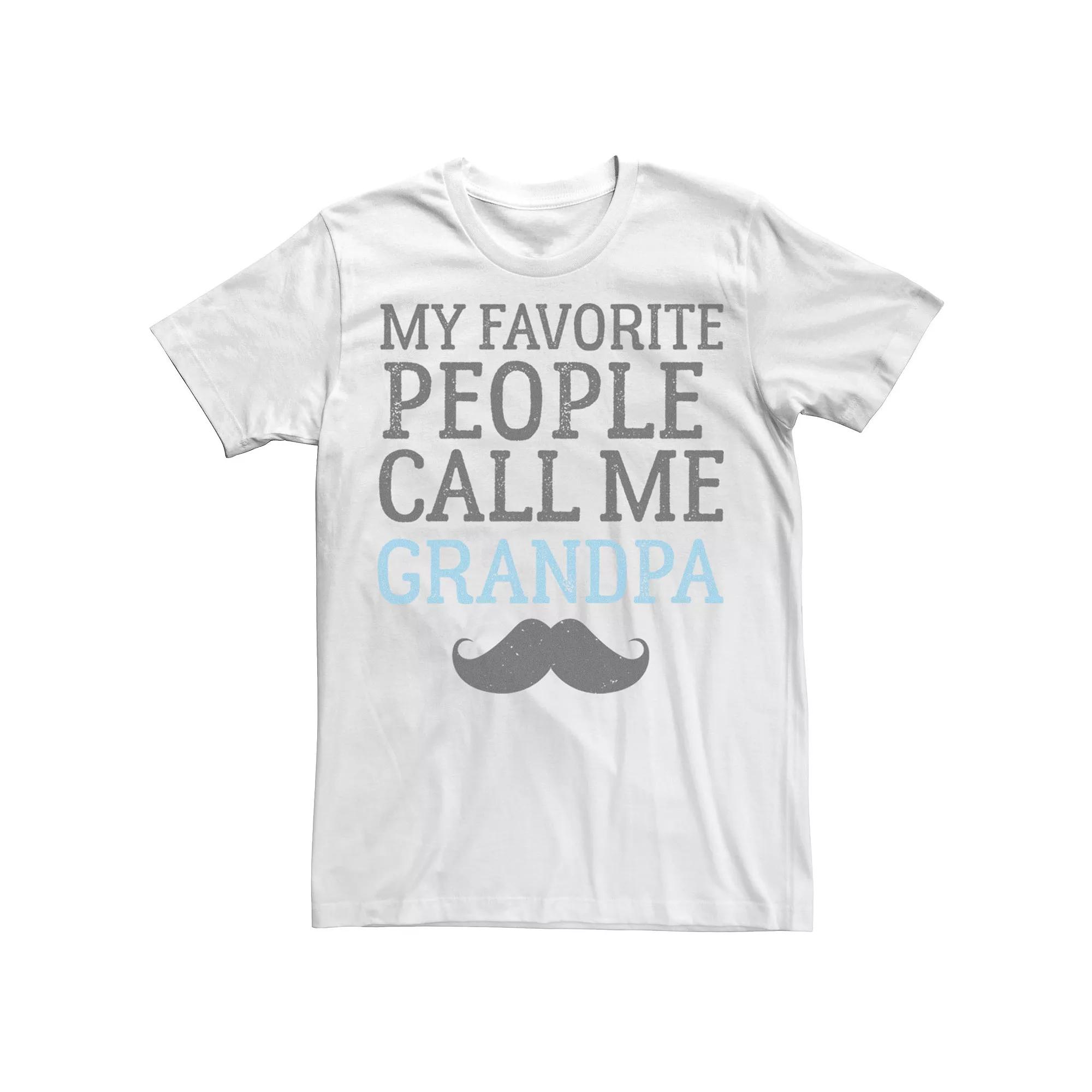 Men's My Favorite People Call Me Grandpa Mustache Graphic Tee,  Product Image