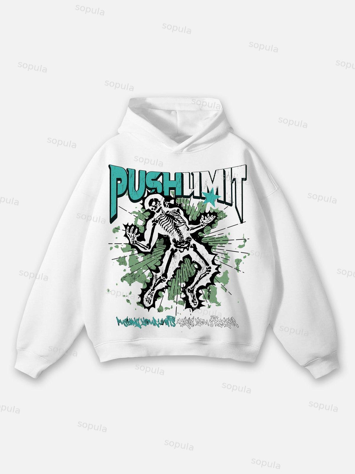 Sopula Greygods Gray Five Nine G59 Skull Graphics Pocketless Hoodie Product Image