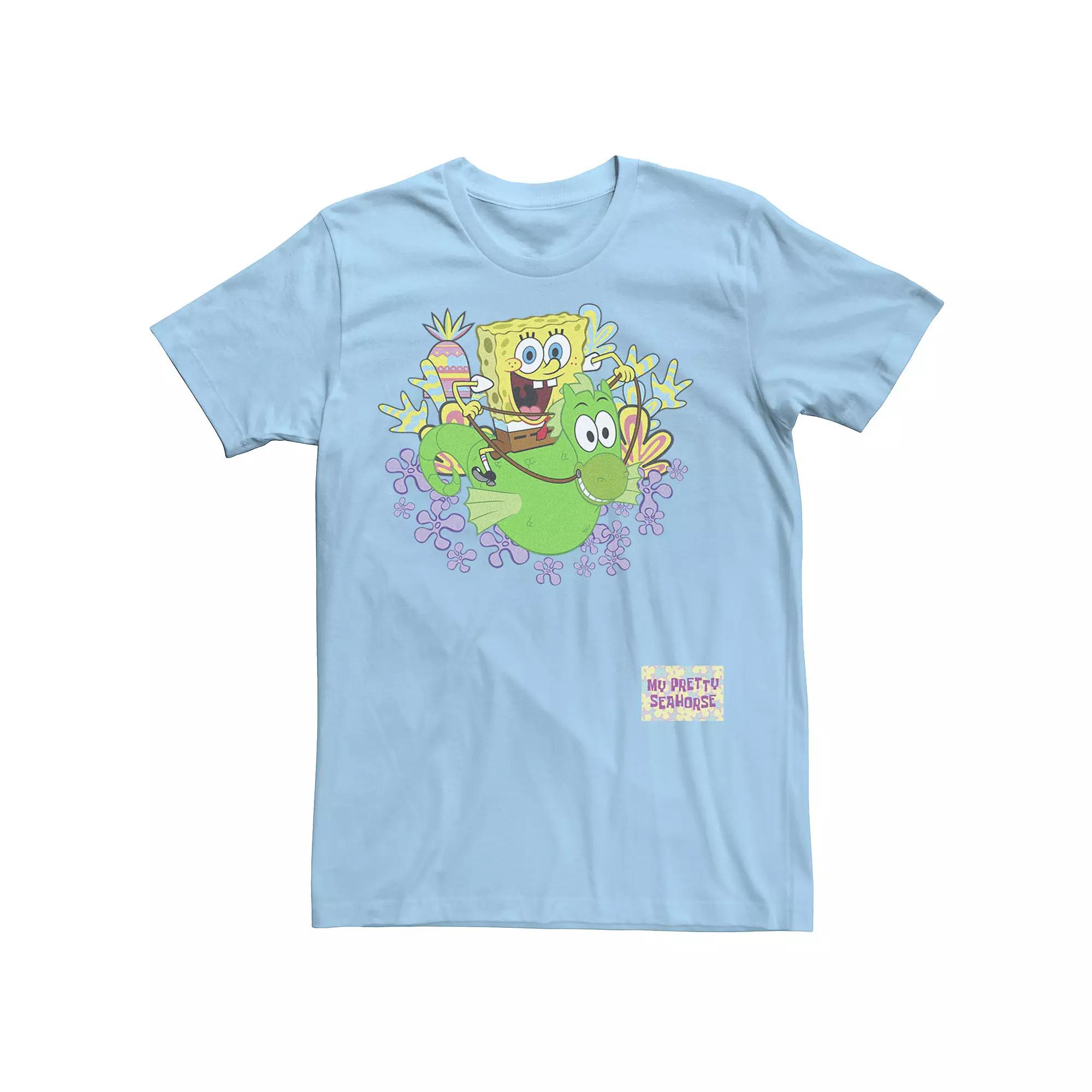 Men's SpongeBob SquarePants Seahorse Ride Graphic Tee,  Product Image