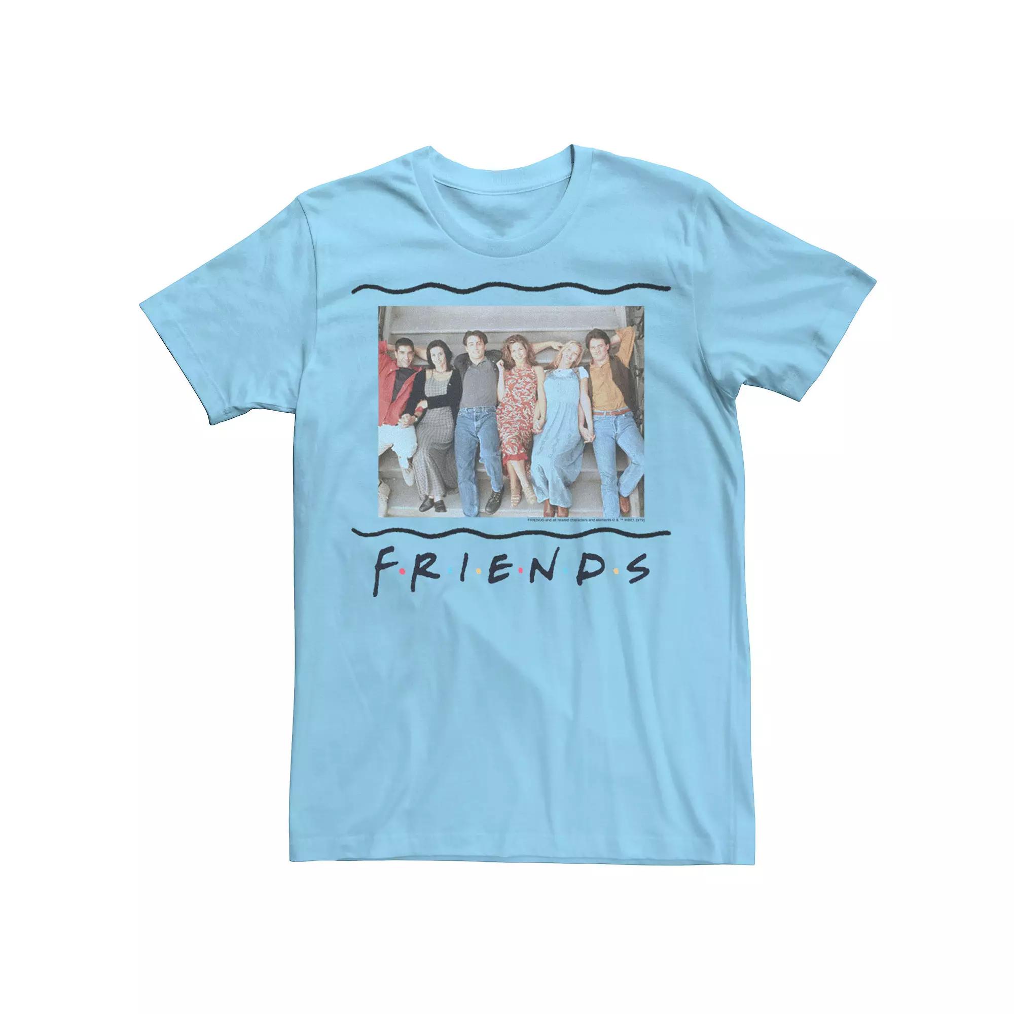 Men's Friends Staircase Portrait Logo Tee, Size: Small, Light Blue Product Image