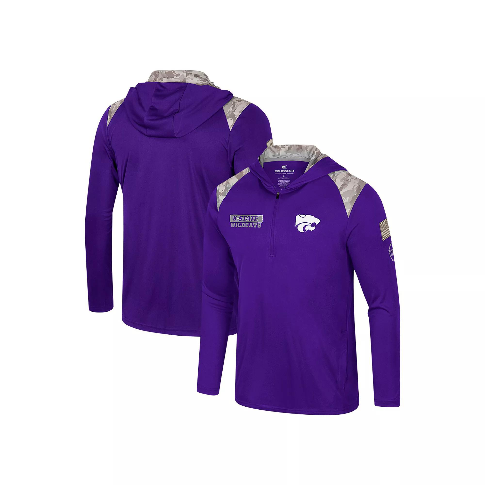 Men's Colosseum Royal Kansas Jayhawks OHT Military Appreciation Quarter-Zip Hoodie Jacket,  Product Image