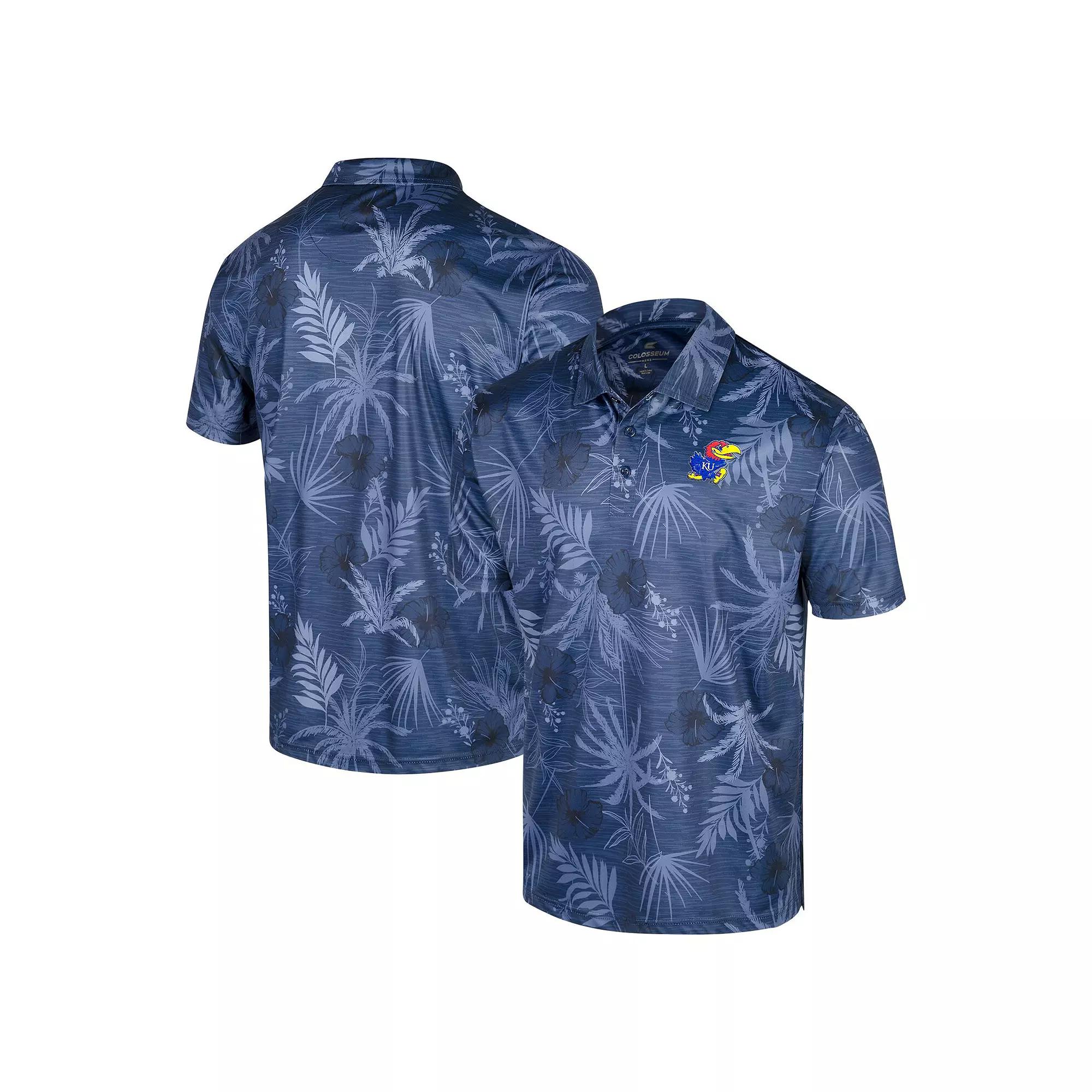 Men's Colosseum Royal Kansas Jayhawks Big & Tall Palms Polo, Size: 2XLT, Blue Product Image