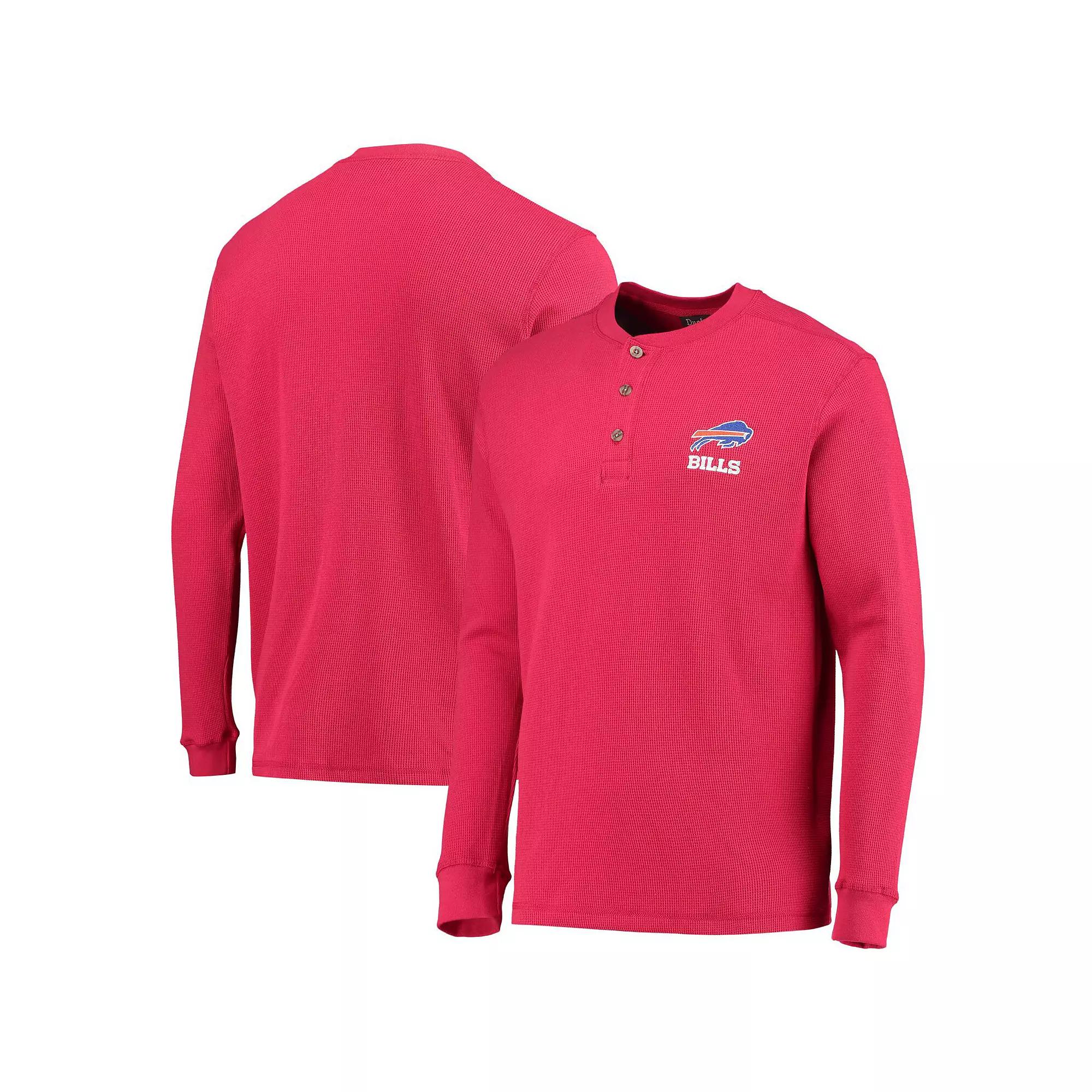 Men's Dunbrooke Red Buffalo Bills Logo Maverick Thermal Henley Long Sleeve T-Shirt, Size: 5XL Product Image