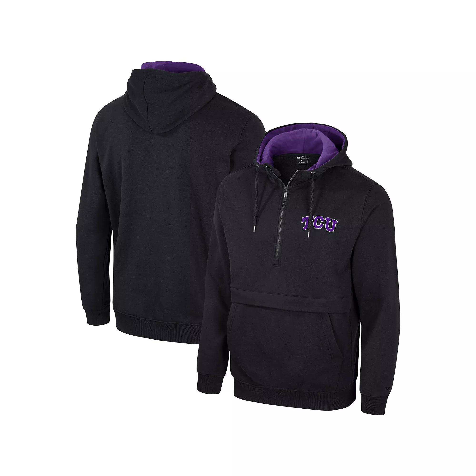 Men's Colosseum Black Rutgers Scarlet Knights Half-Zip Hoodie,  Product Image