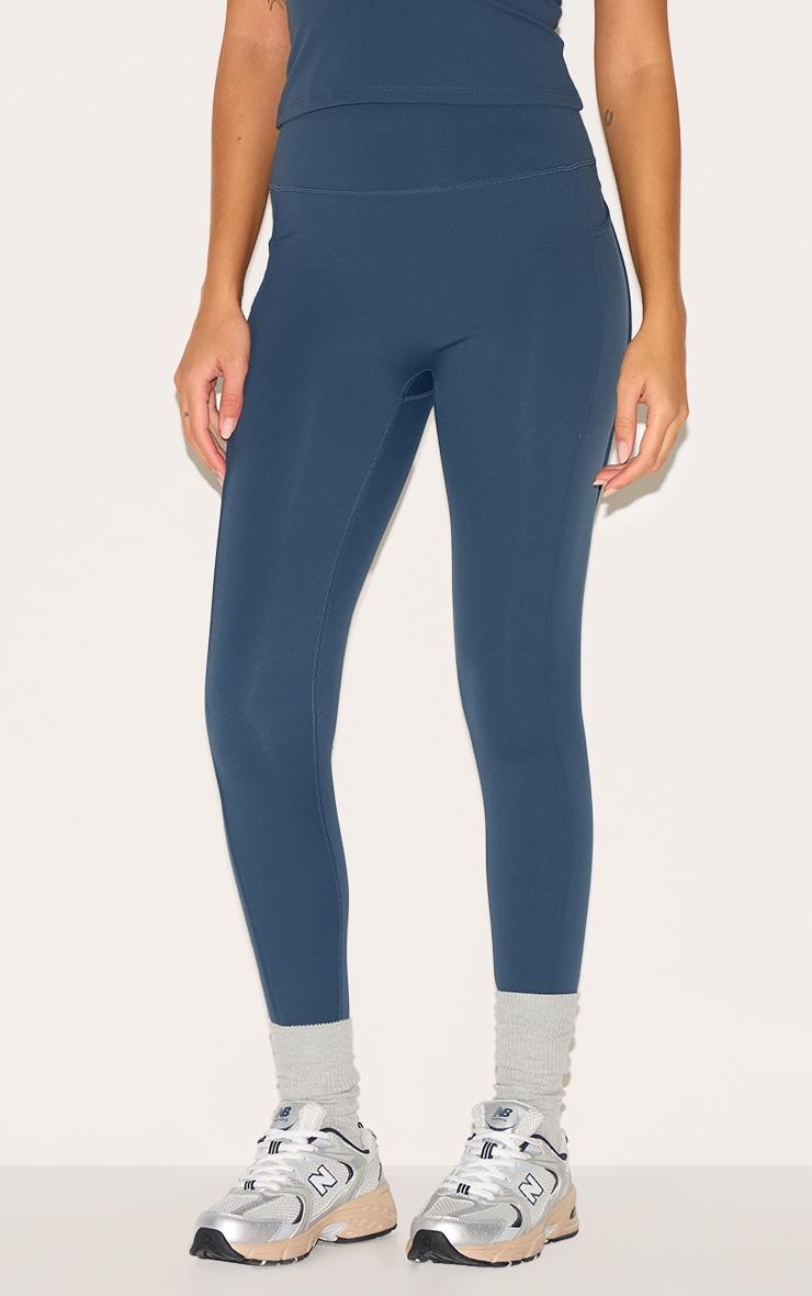 Midnight Blue Sculpt Side Pocket Gym Leggings Product Image
