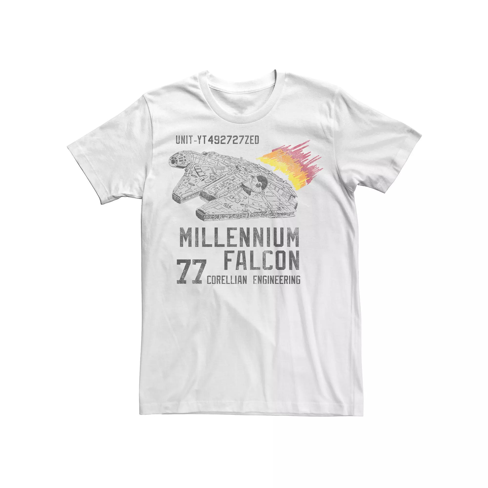Men's Star Wars Millennium Falcon Corellian Engineering Tee, Size: XXL, White Product Image