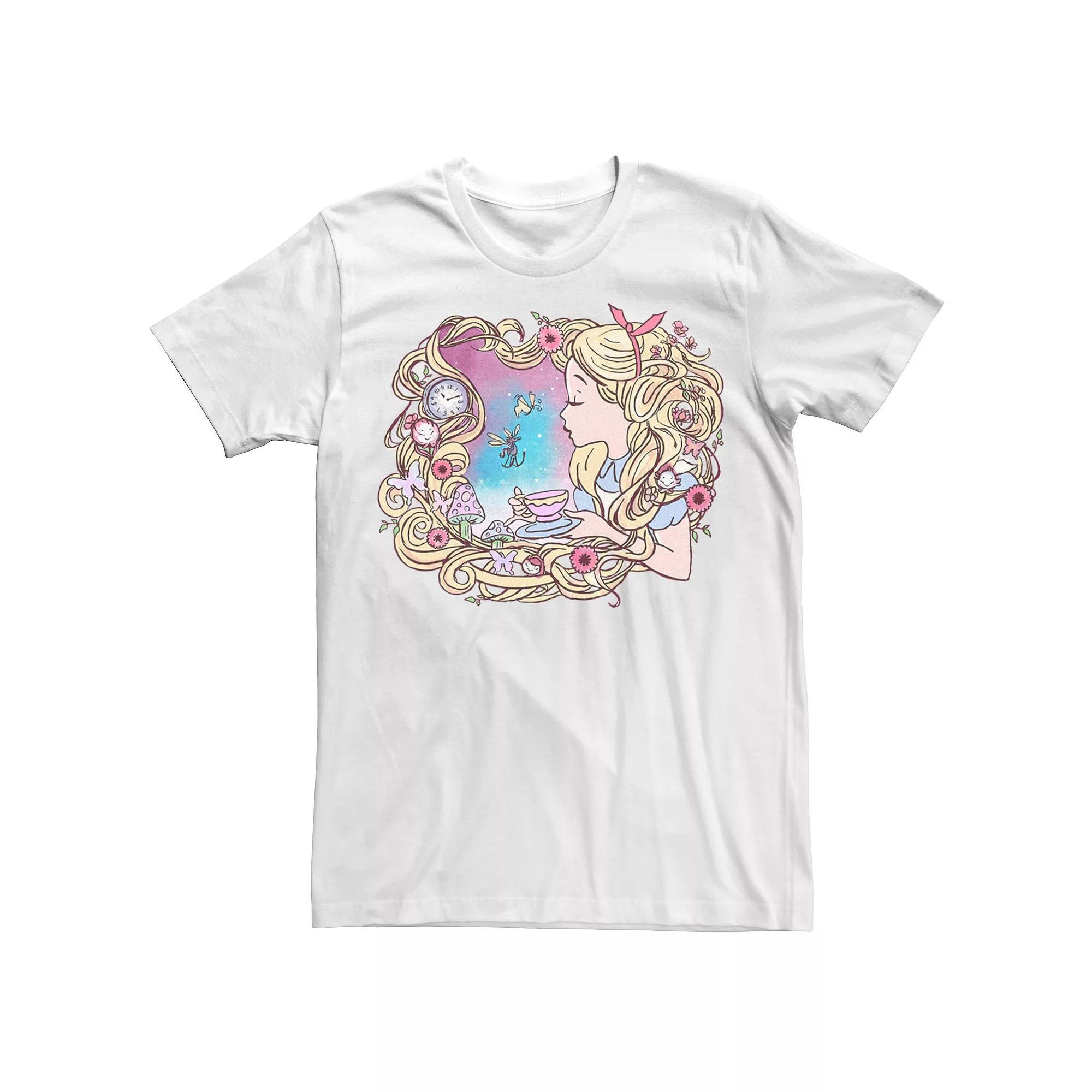 Disney's Alice In Wonderland Alice Dream Neon Vintage Men's Tee, Size: Large, White Product Image