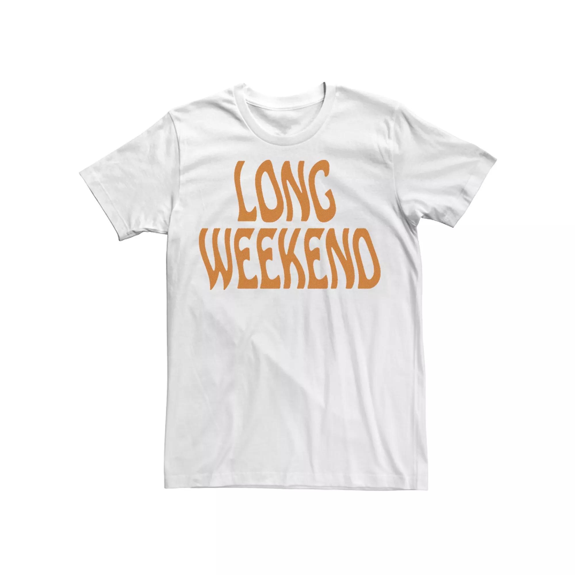 Big & Tall Long Weekend Wavy Font Short Sleeve Tee, Men's,  Product Image