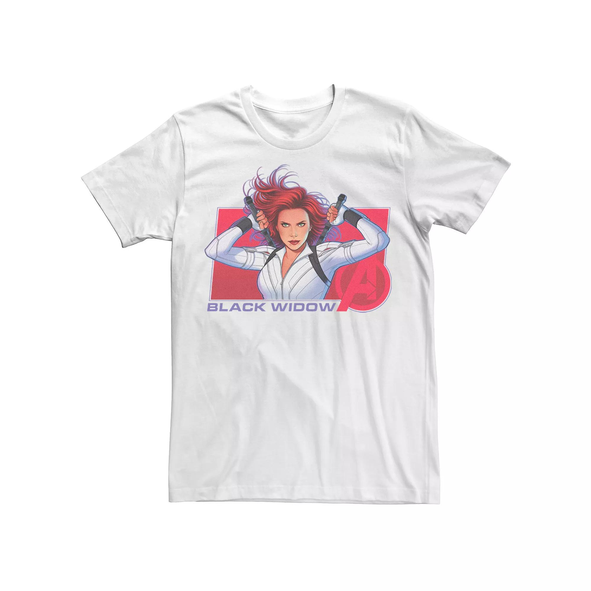 Men's Marvel Black Widow Purple Hue Portrait Tee, Size: XL, White Product Image