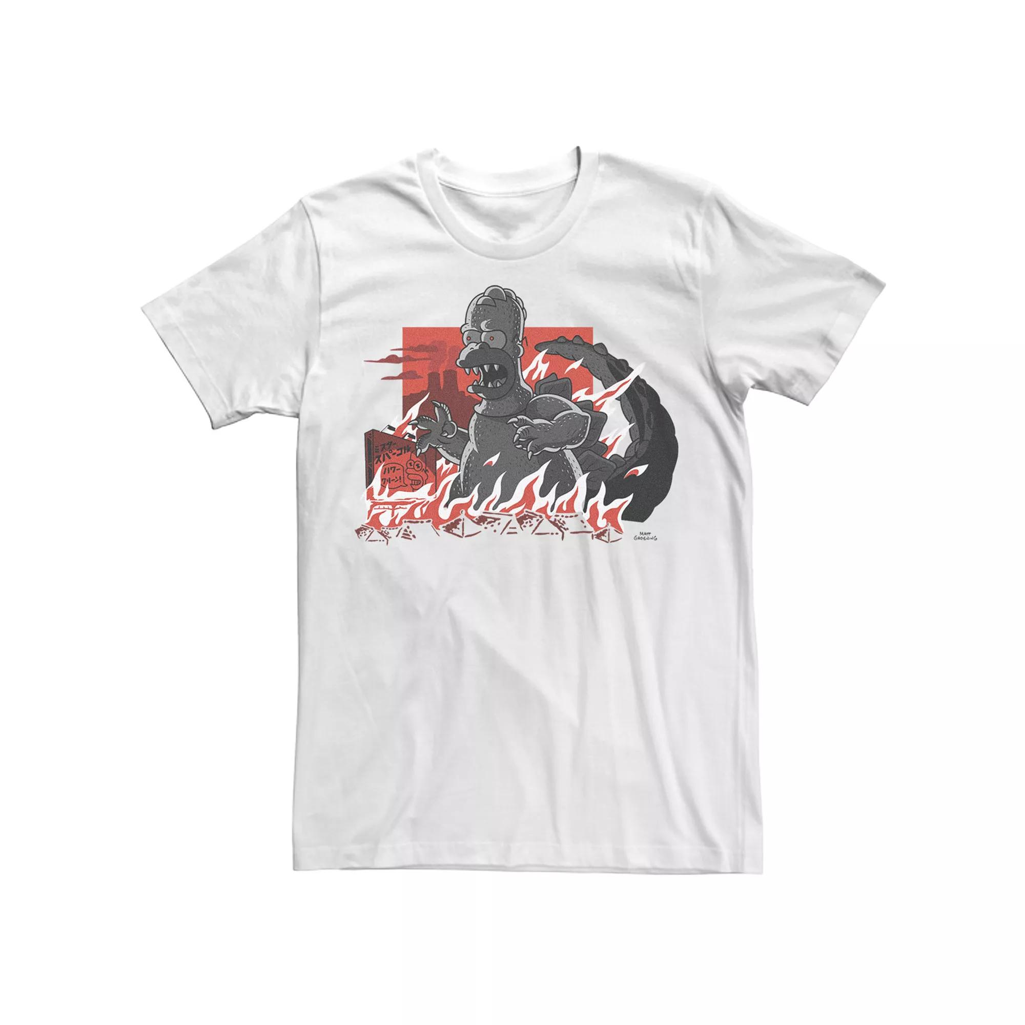 Men's The Simpsons Halloween Homer Godzilla City on Fire Tee,  Product Image