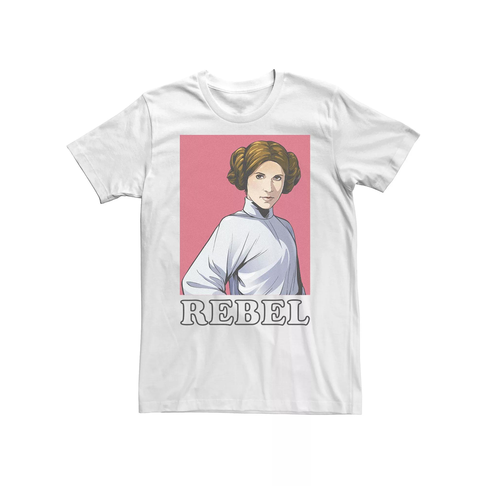 Big & Tall Star Wars Rebel Leia Portrait Tee, Men's, Size: 4XLT, White Product Image