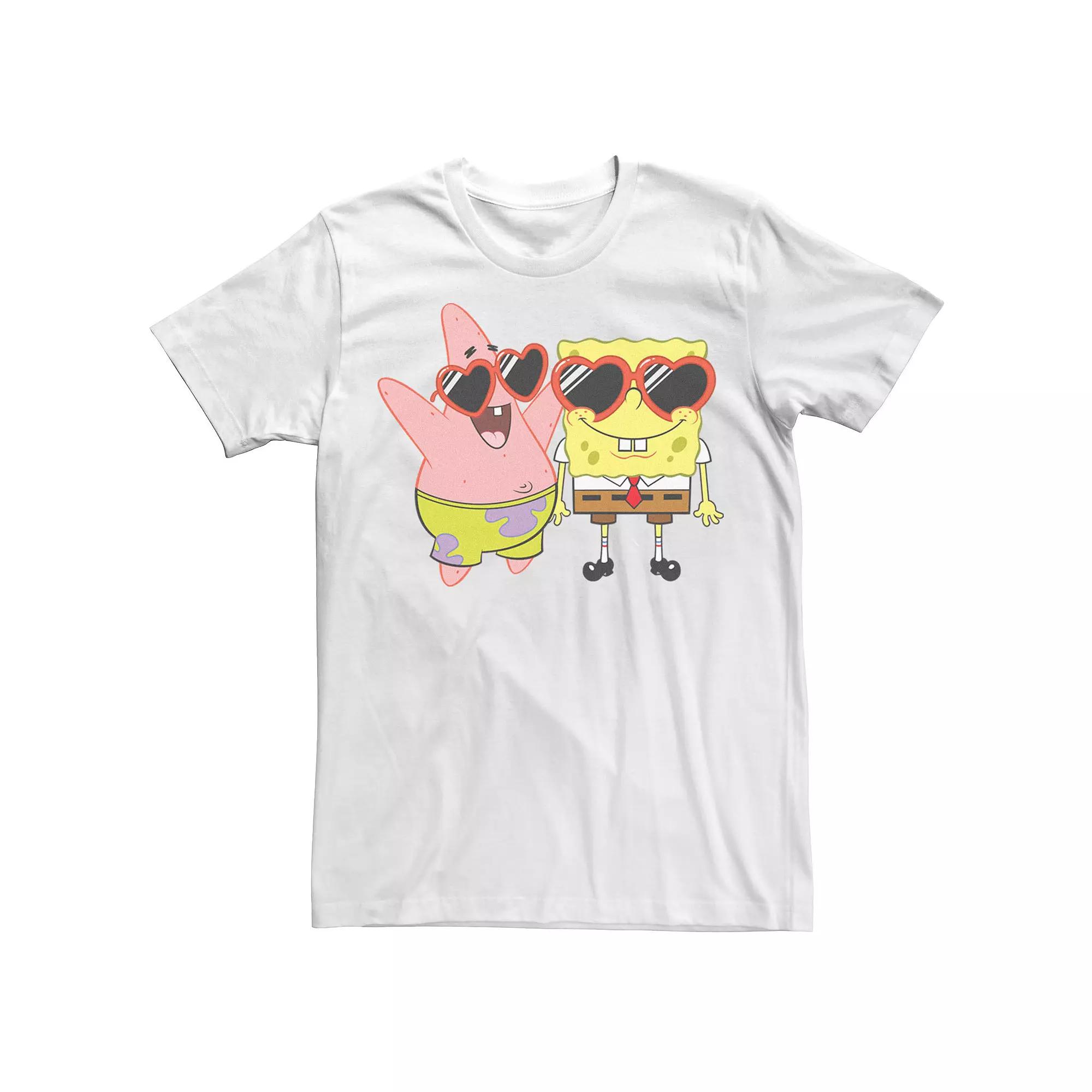 Men's SpongeBob SquarePants & Patrick Heart Glasses Portrait Tee,  Product Image