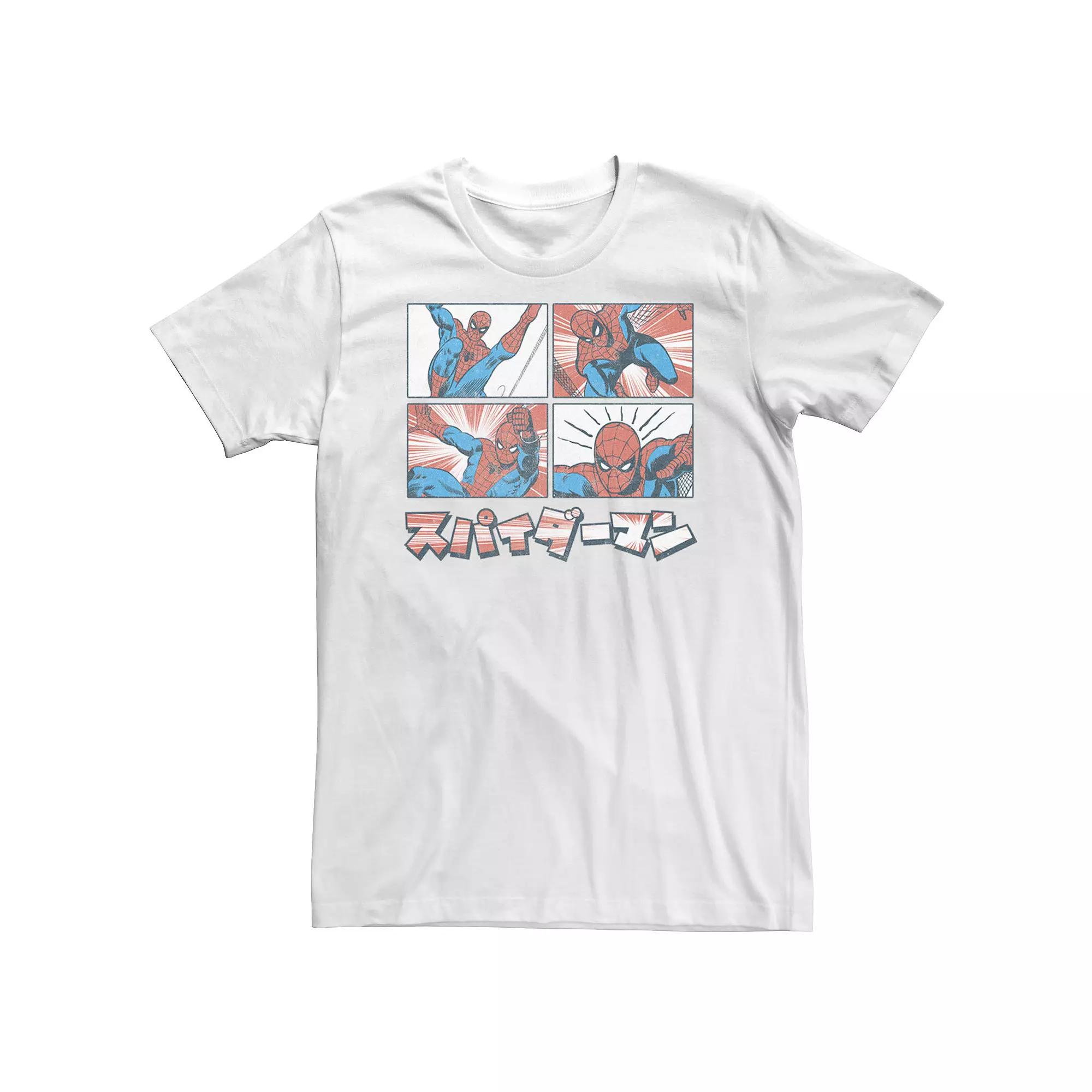 Big & Tall Marvel Spider-Man Kanji Comic Illustration Tee, Men's,  Product Image