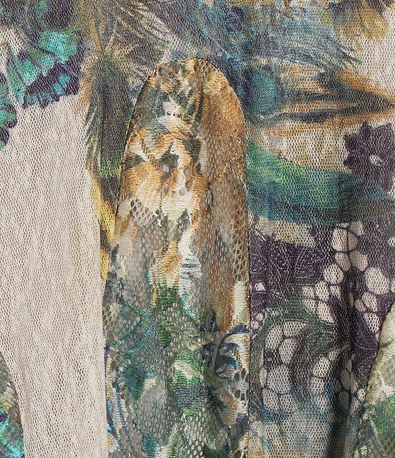 Ali Miles Printed Open Front 3/4 Sleeve Kimono Product Image