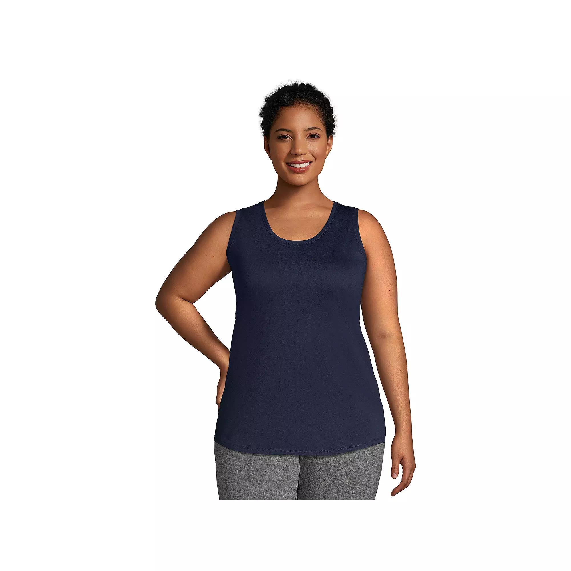 Plus Size Lands' End Scoopneck Tunic Tank Top, Women's, Size: 3XL, Radiant Blue Product Image