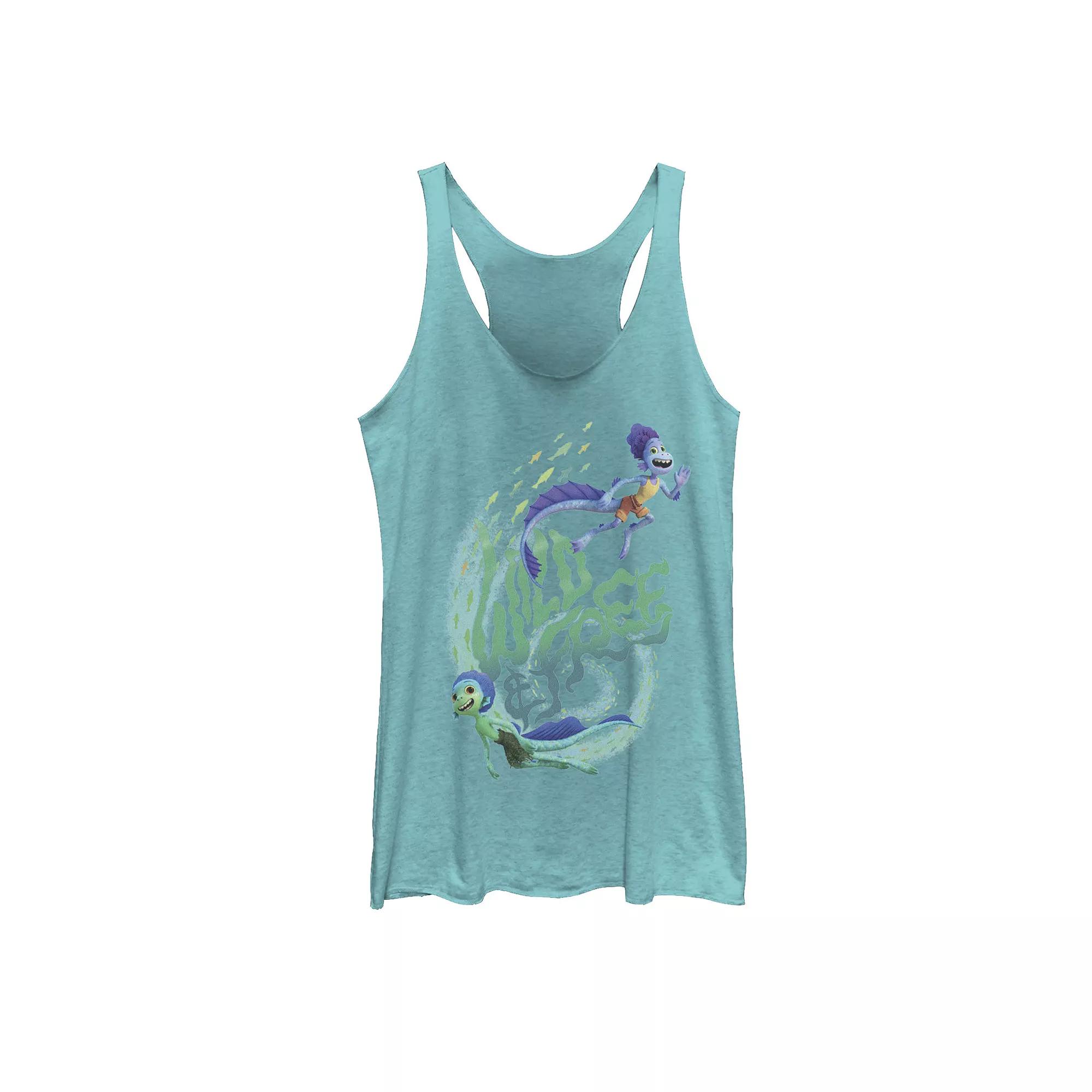 Disney / Pixar's Luca & Alberto Juniors' Wild & Free Graphic Tank Top, Girl's, Size: XS, Tahiti Blue Product Image