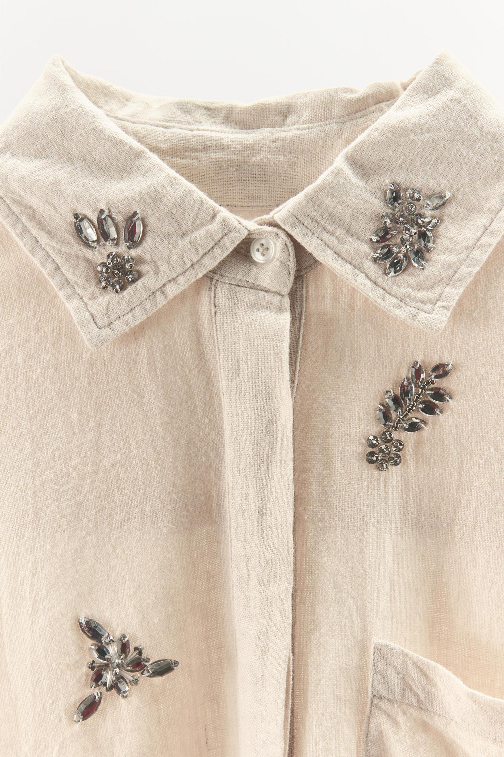 JEWELED LINEN SHIRT Product Image