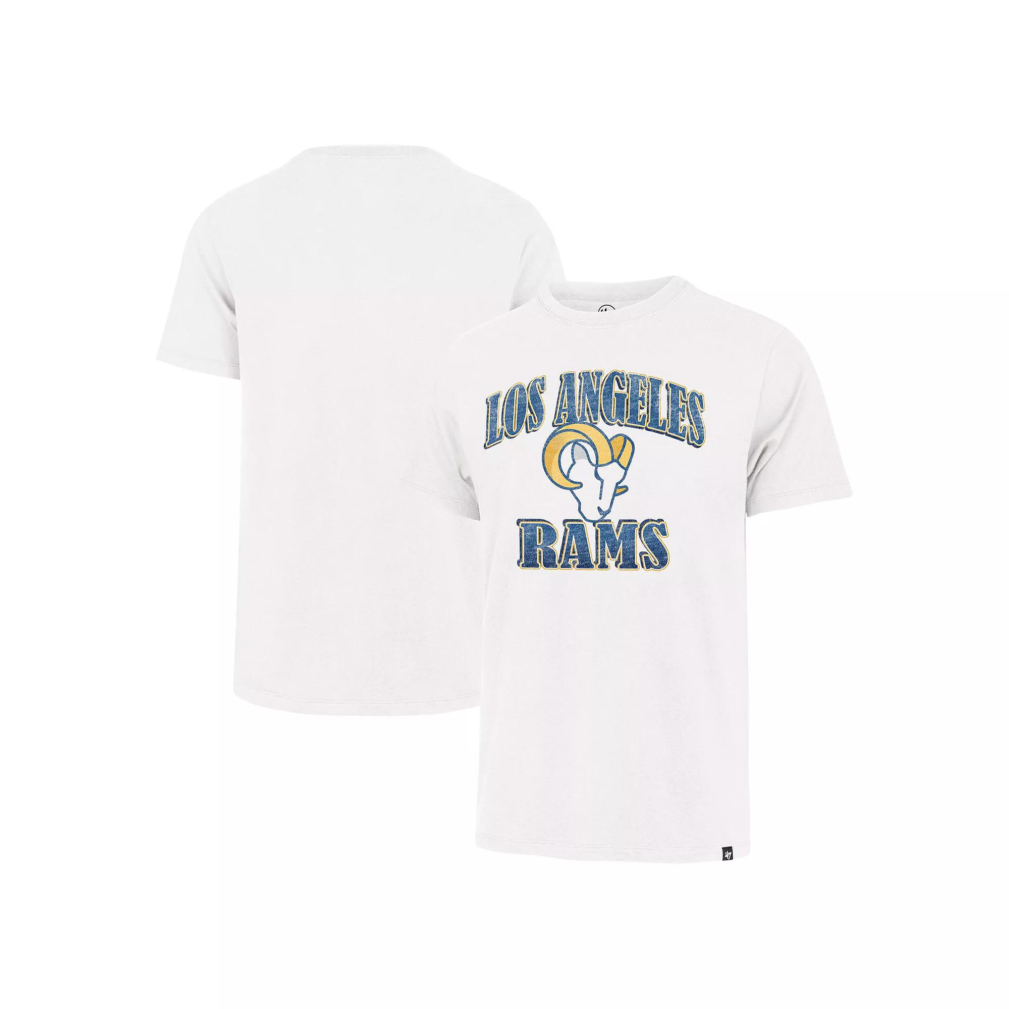 Men's '47 White Los Angeles Rams Overrun Franklin T-Shirt,  Product Image