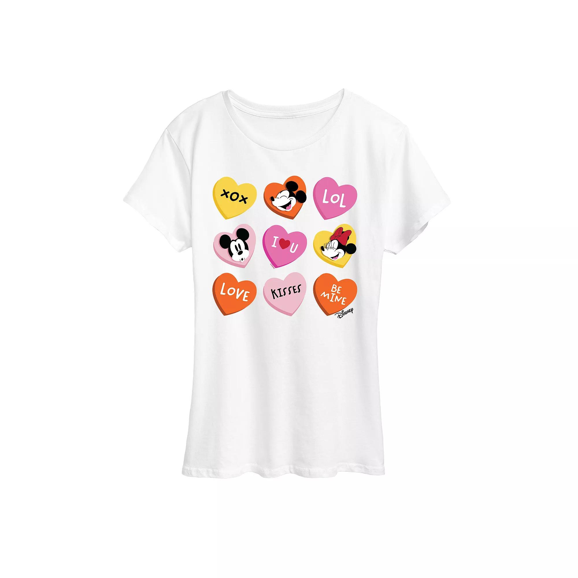 Disney's Mickey & Minnie Mouse Women's Candy Hearts Graphic Tee,  Product Image