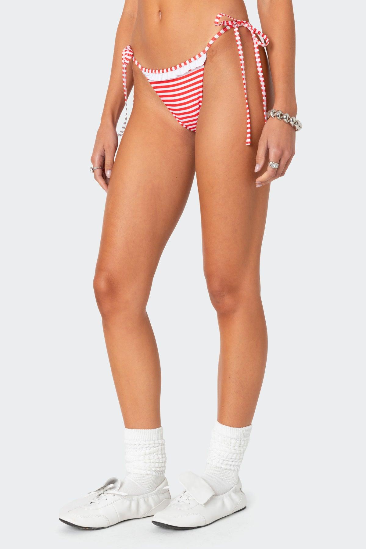 Zora Striped String Bikini Bottom Product Image