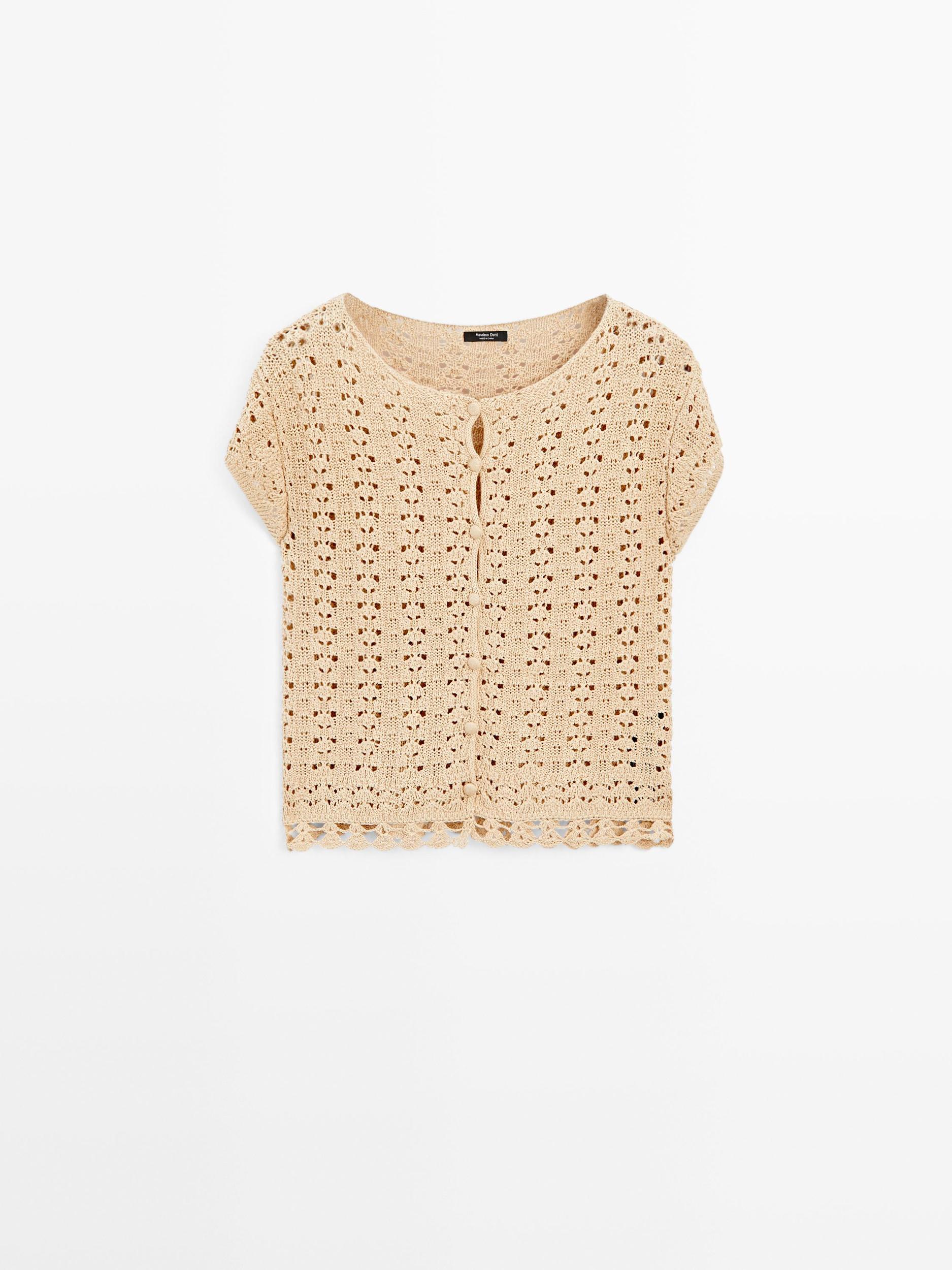 Cutwork crochet cardigan Product Image