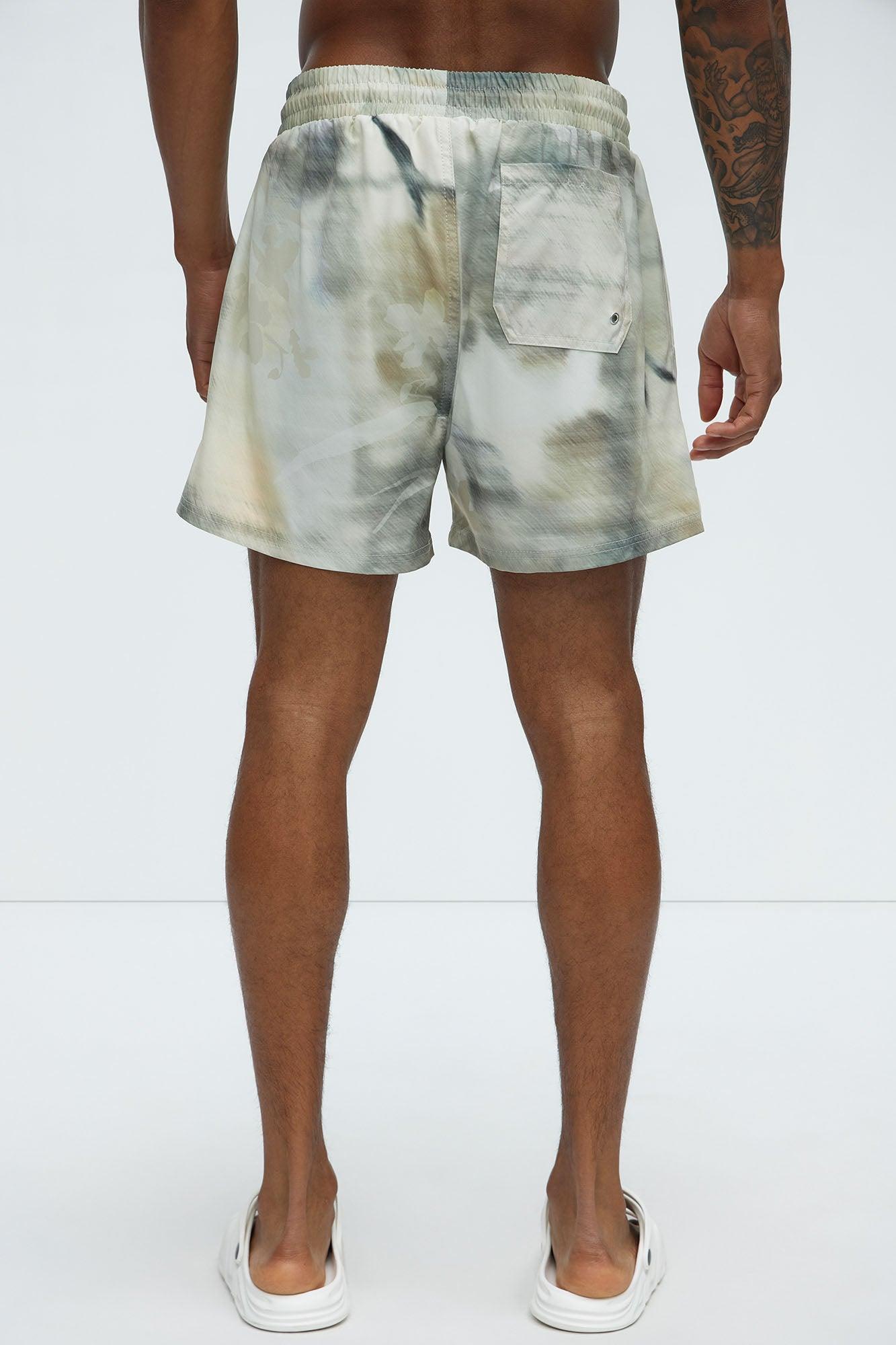 Cool Breeze Swim Mid Trunk - Cream/combo Product Image