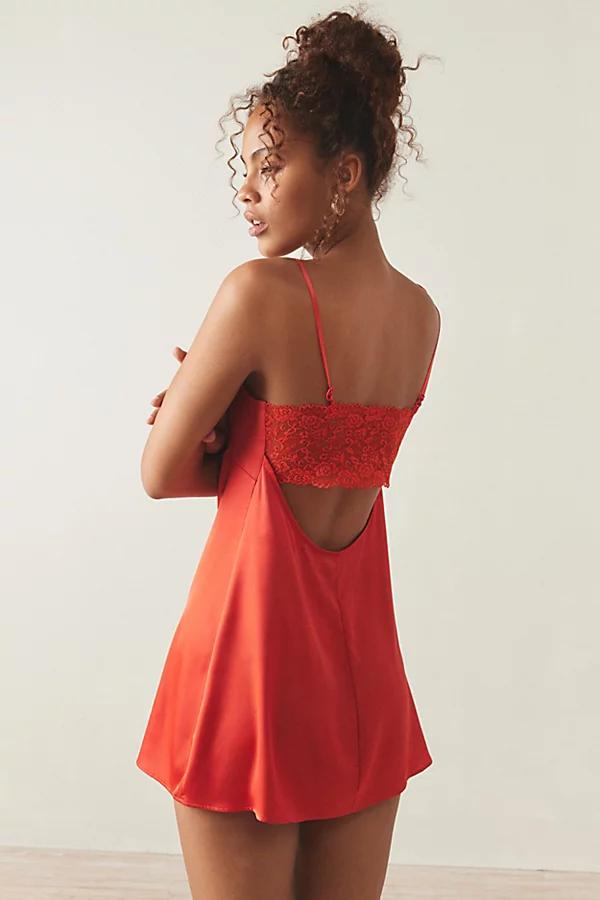 Out From Under Sweet Cheeks Lace-Back Satin Slip Womens at Urban Outfitters Product Image