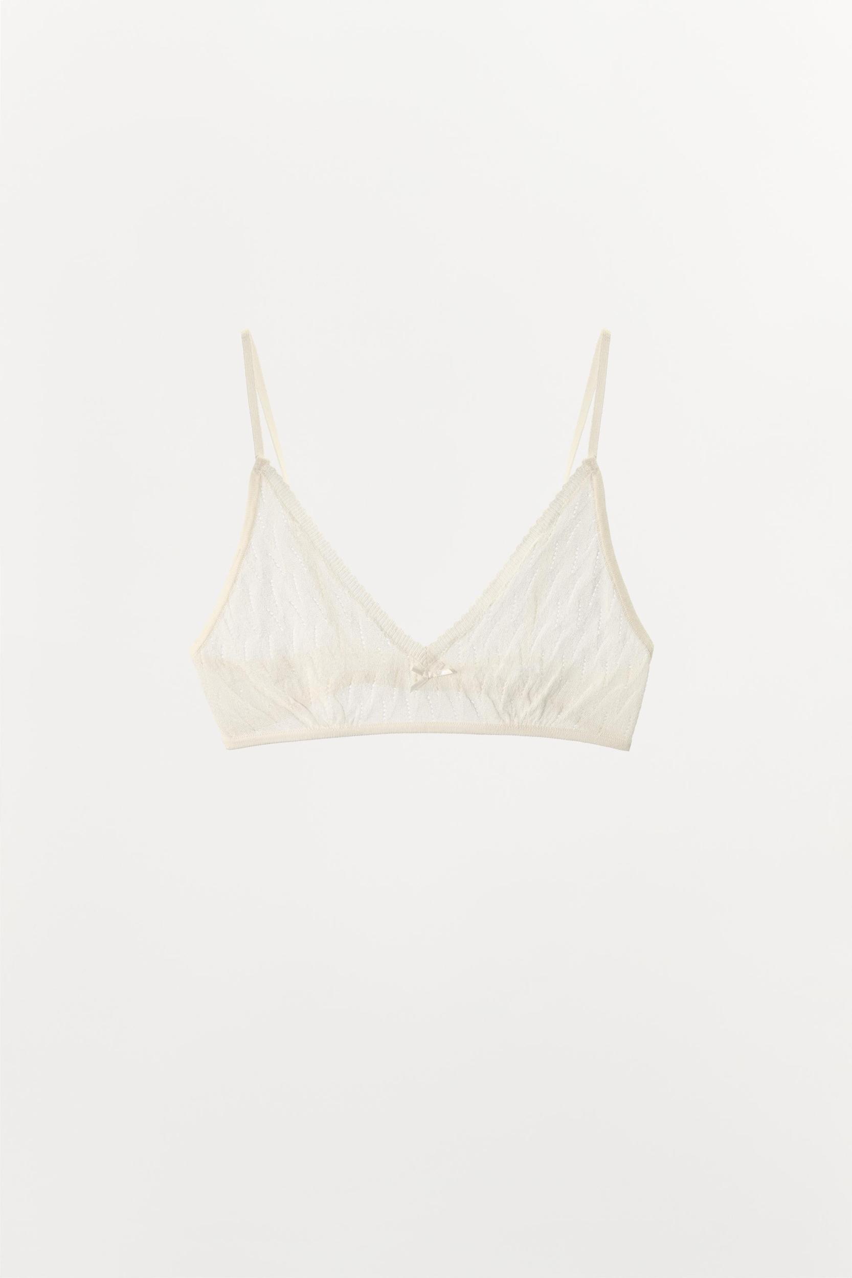 POINTELLE KNIT BOW BRALETTE Product Image