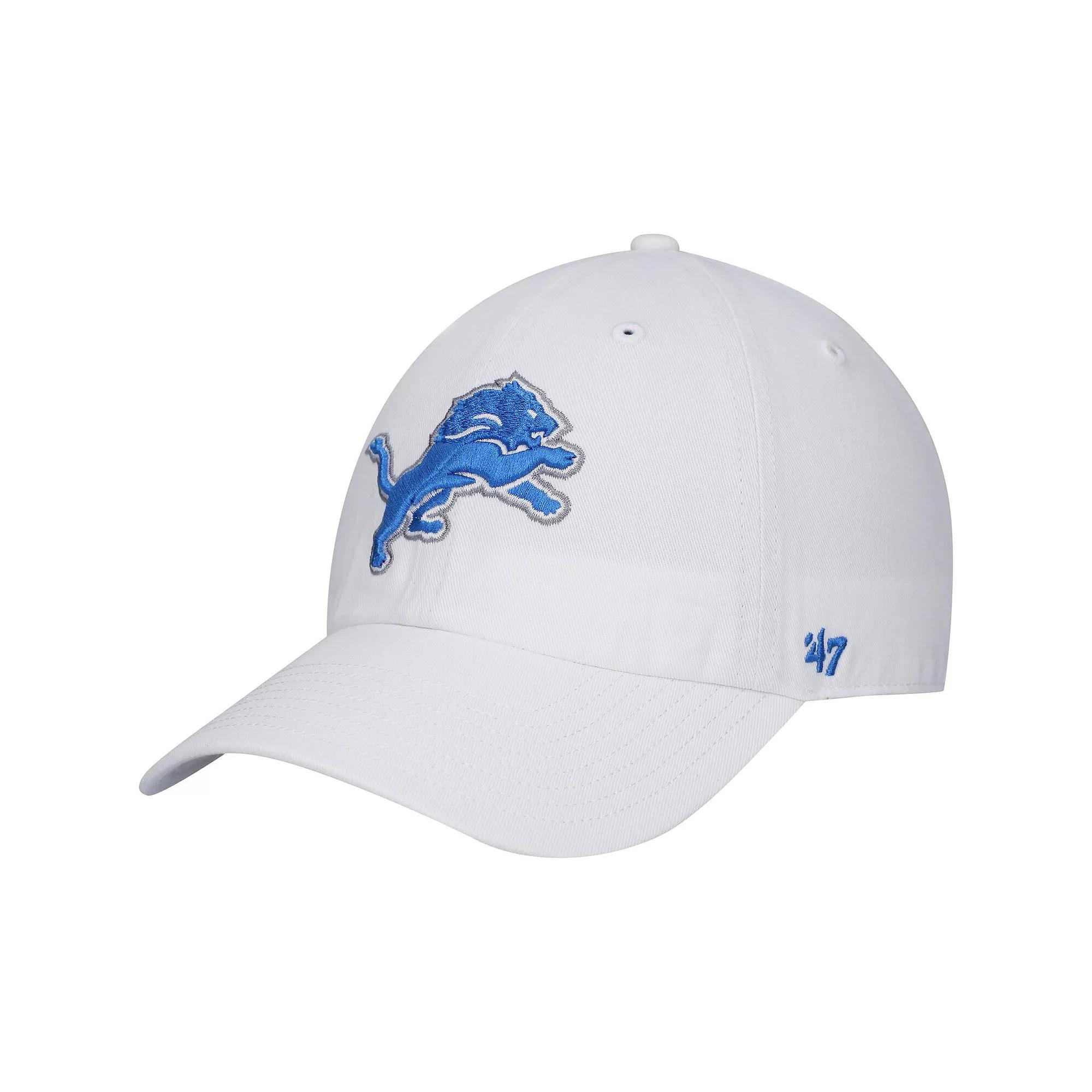 Men's '47 White Detroit Lions Clean Up Adjustable Hat Product Image