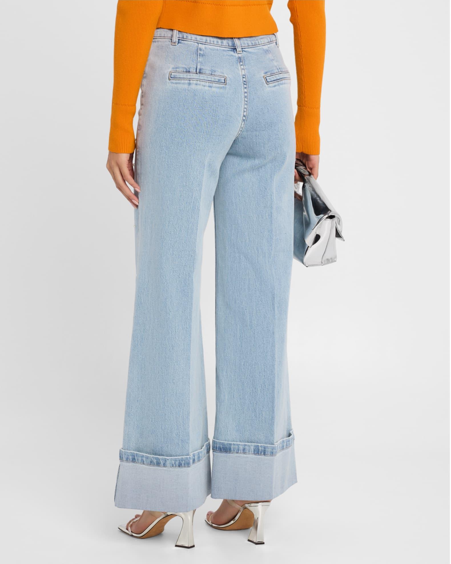 Raquel Pearl-Embellished Cuffed Jeans Product Image