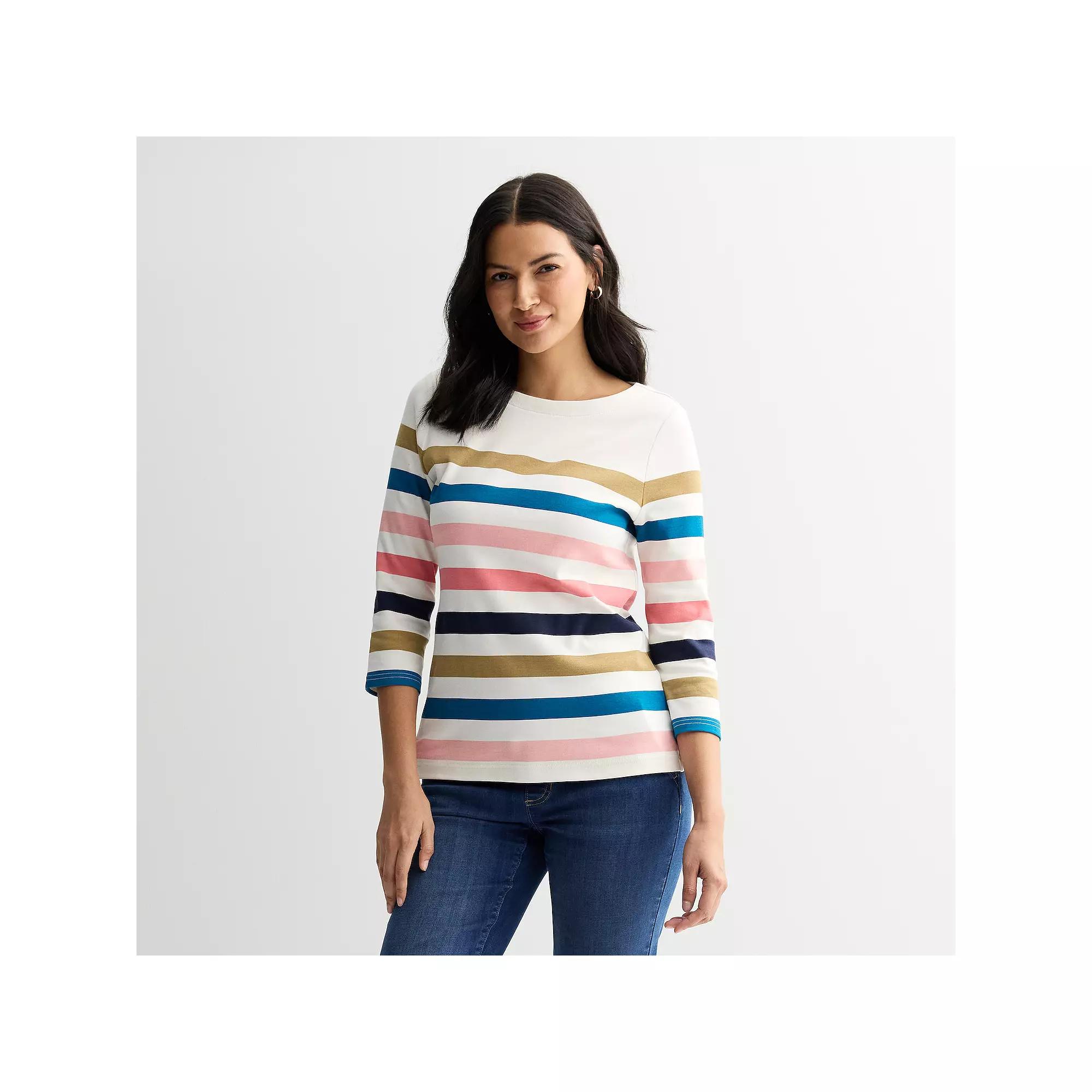 Petite Croft & Barrow® Boatneck Top, Women's,  Product Image