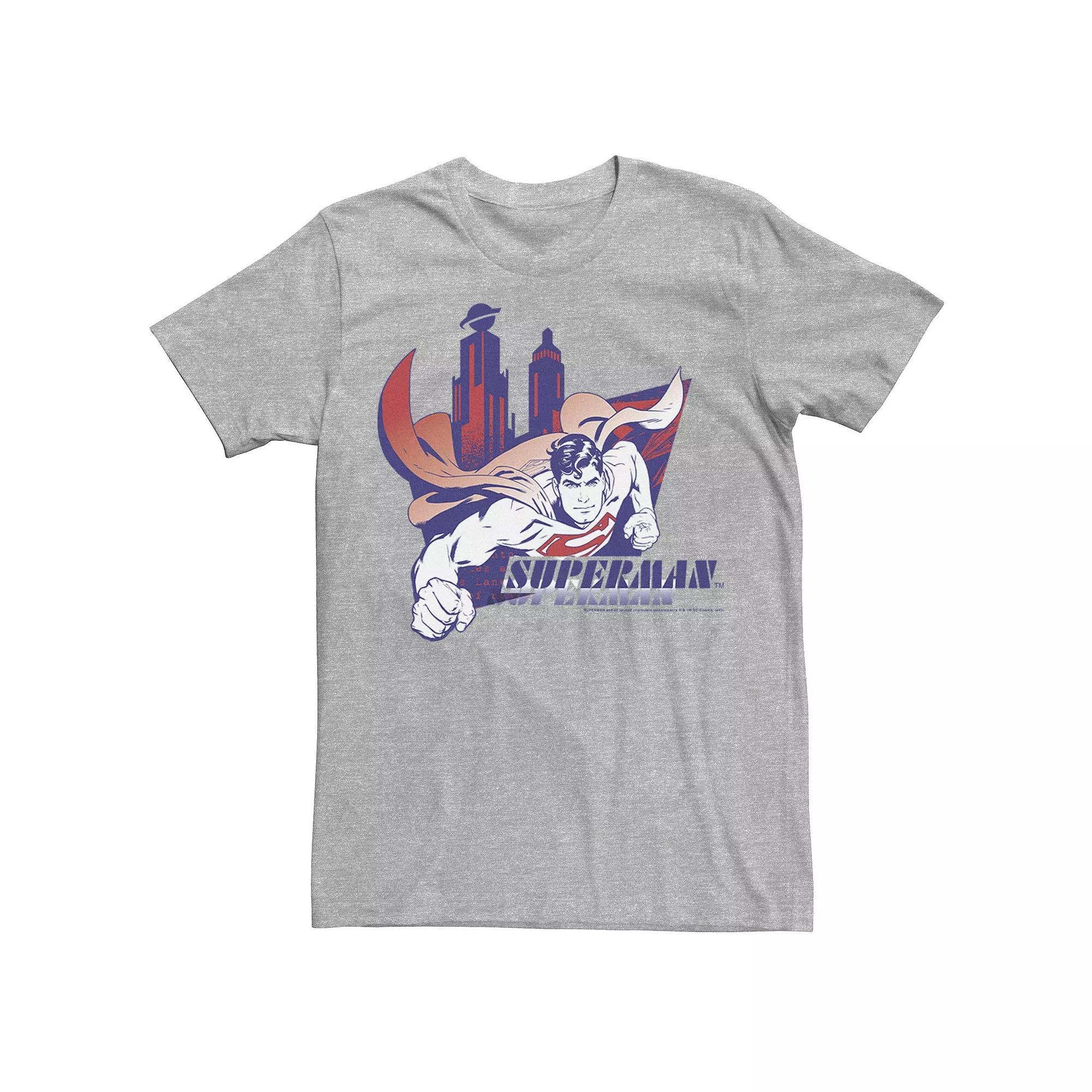 Men's DC Comics Superman Daily Planet Skyline Flying Poster Tee,  Product Image