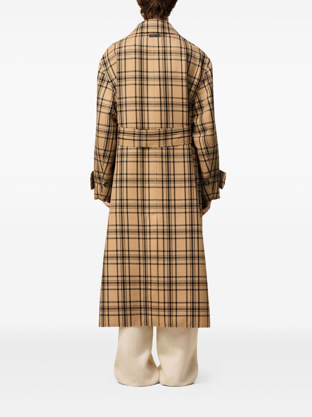 belted checked coat Product Image