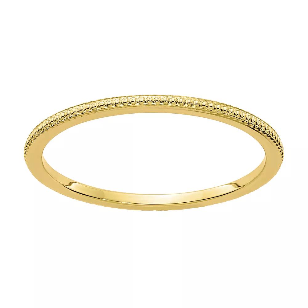 Stacks & Stones 10k Gold 1.2 mm Bead Textured Stackable Band, Women's, Size: 8 Product Image
