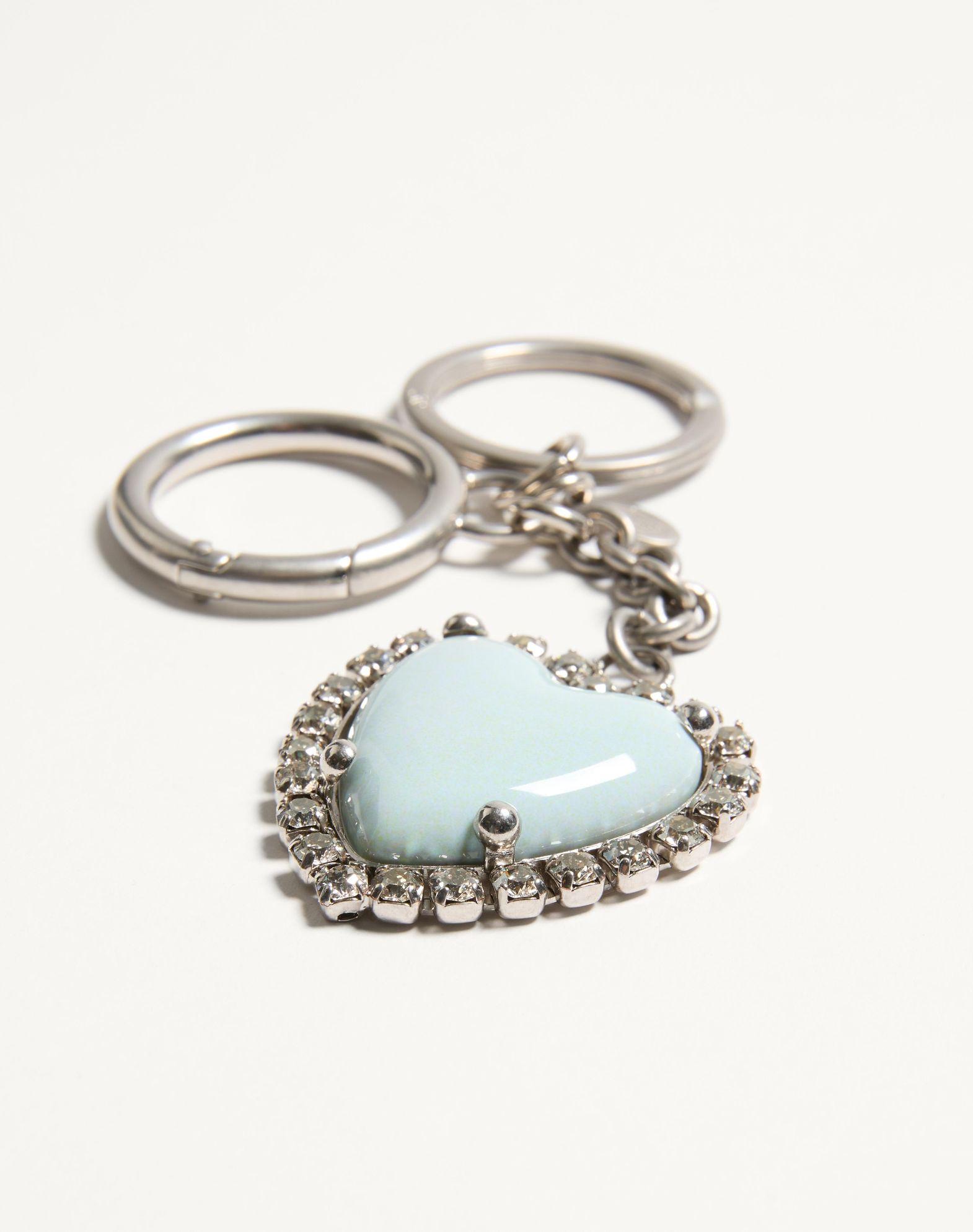 Coeur Hyperbole Bag Charm With Key Chain In Metal, Synthetic Material, And Crystals Product Image