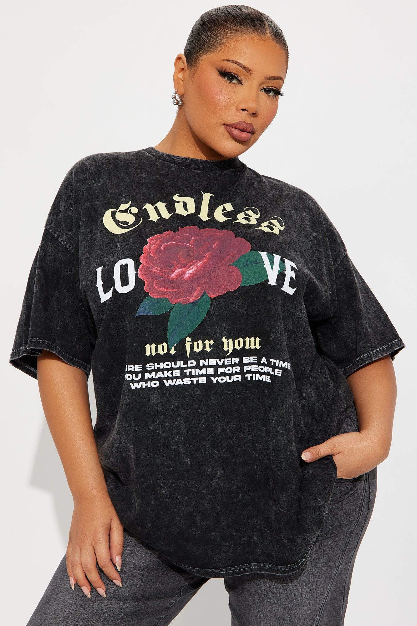 Endless Love Washed Oversized Tee - Black Product Image