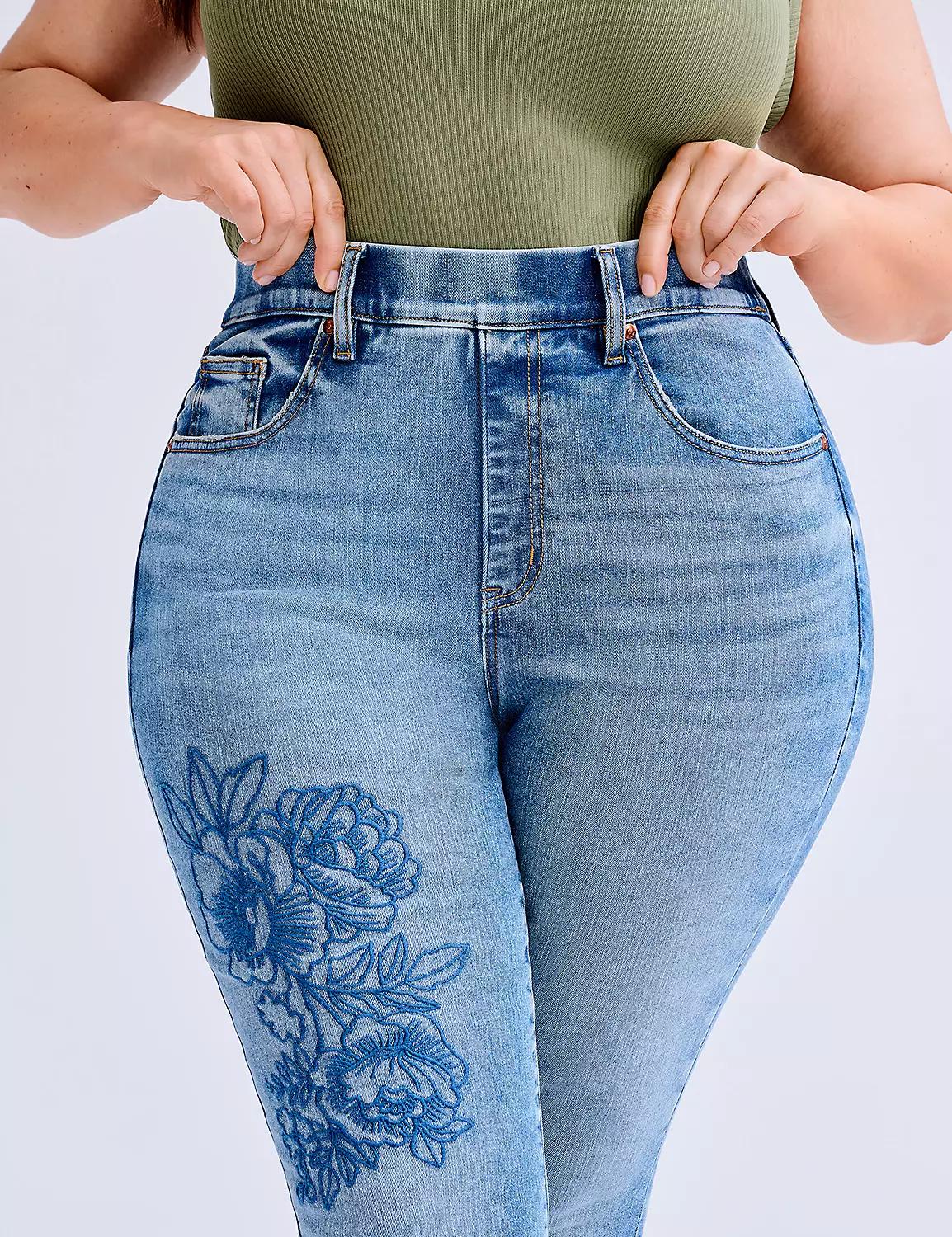 Tighter Tummy Pull-On High-Rise Embroidered Jegging Product Image