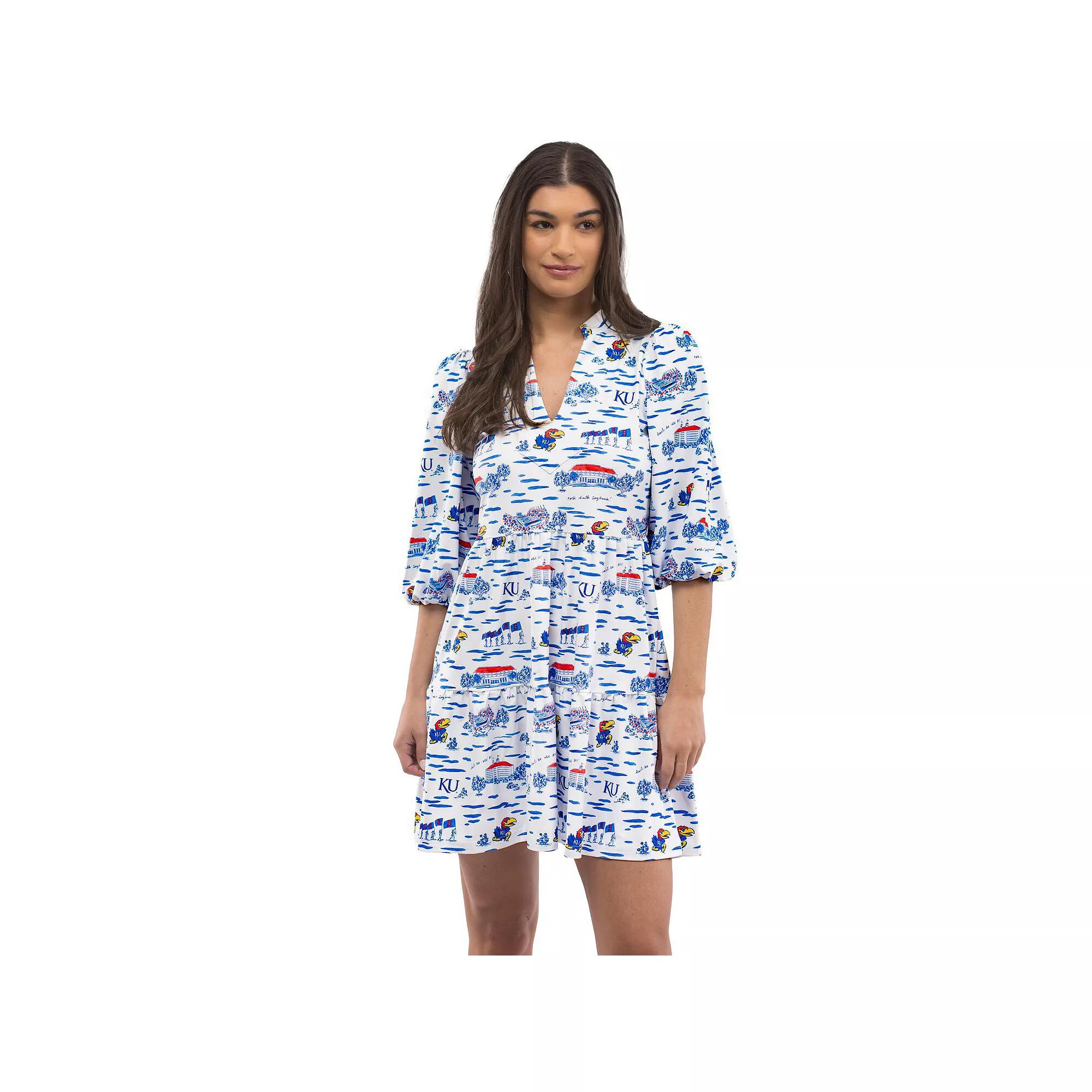 Women's Smith & Quinn  Royal/White Kansas Jayhawks Tailgate Tory Dress, Size: Large, Blue Product Image