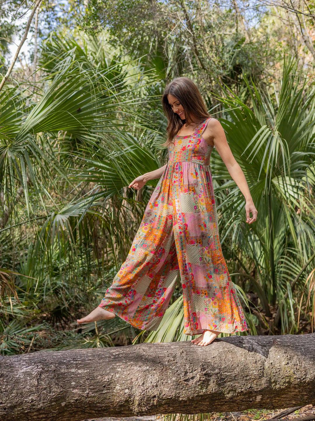 Tricia Jumpsuit - Brown Rust Floral Product Image