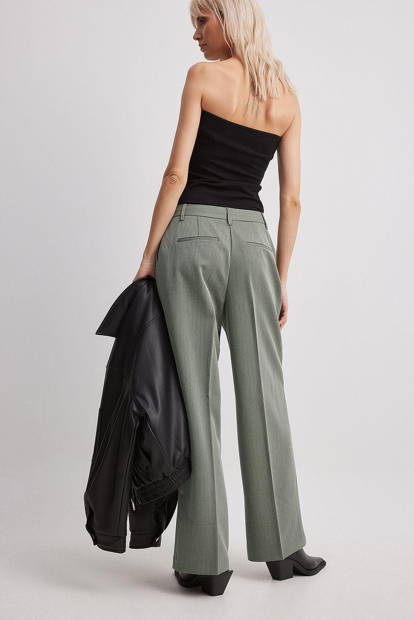 Wide Low Waist Suit Pants Product Image