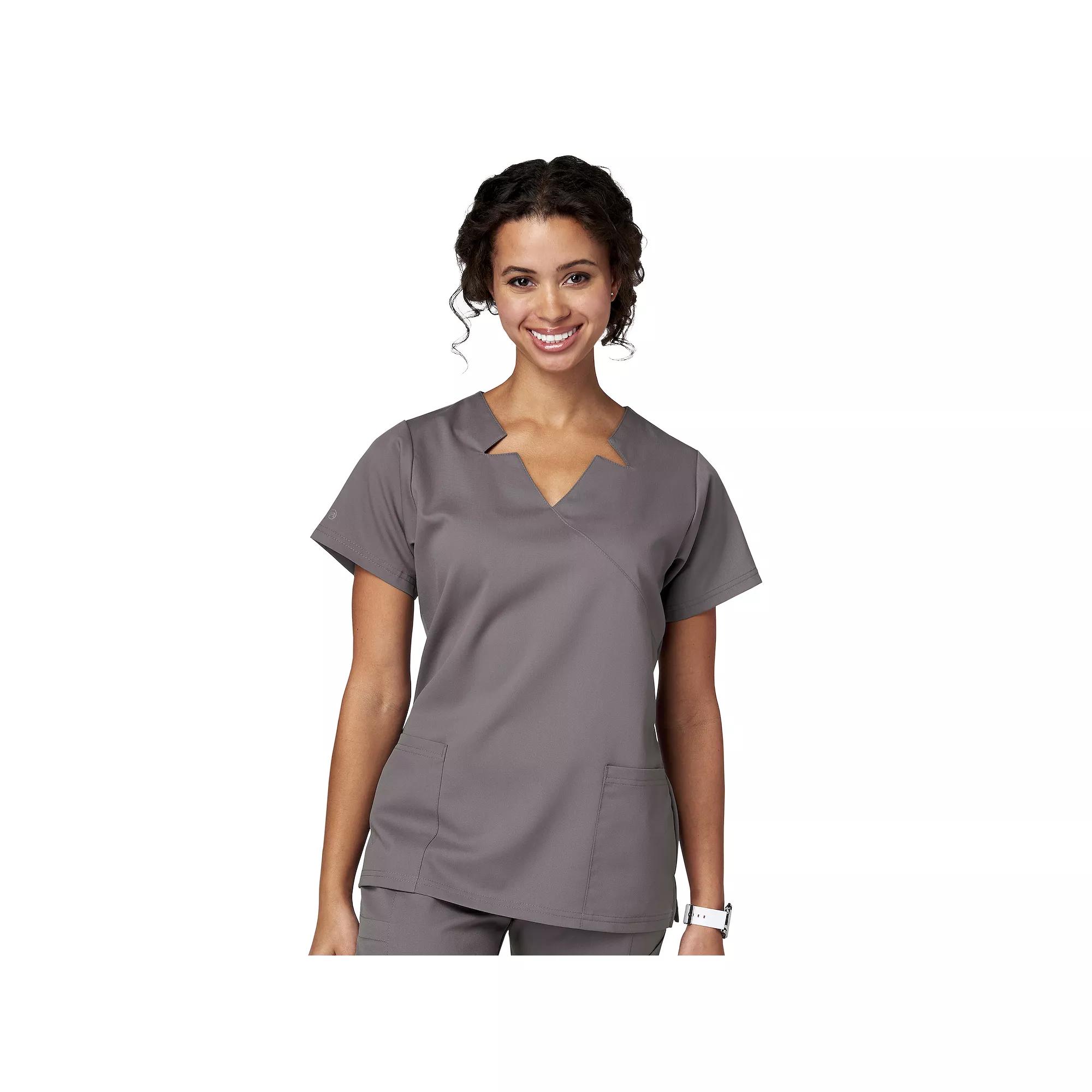 Women's Meta Labwear Notch Neck Short Sleeve Scrubs Top 15201,  Product Image