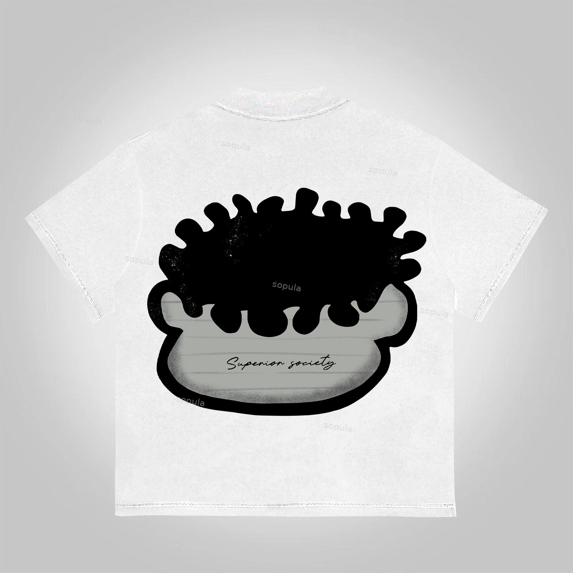 Vintage Big Face Graphic Cotton T-Shirt Product Image