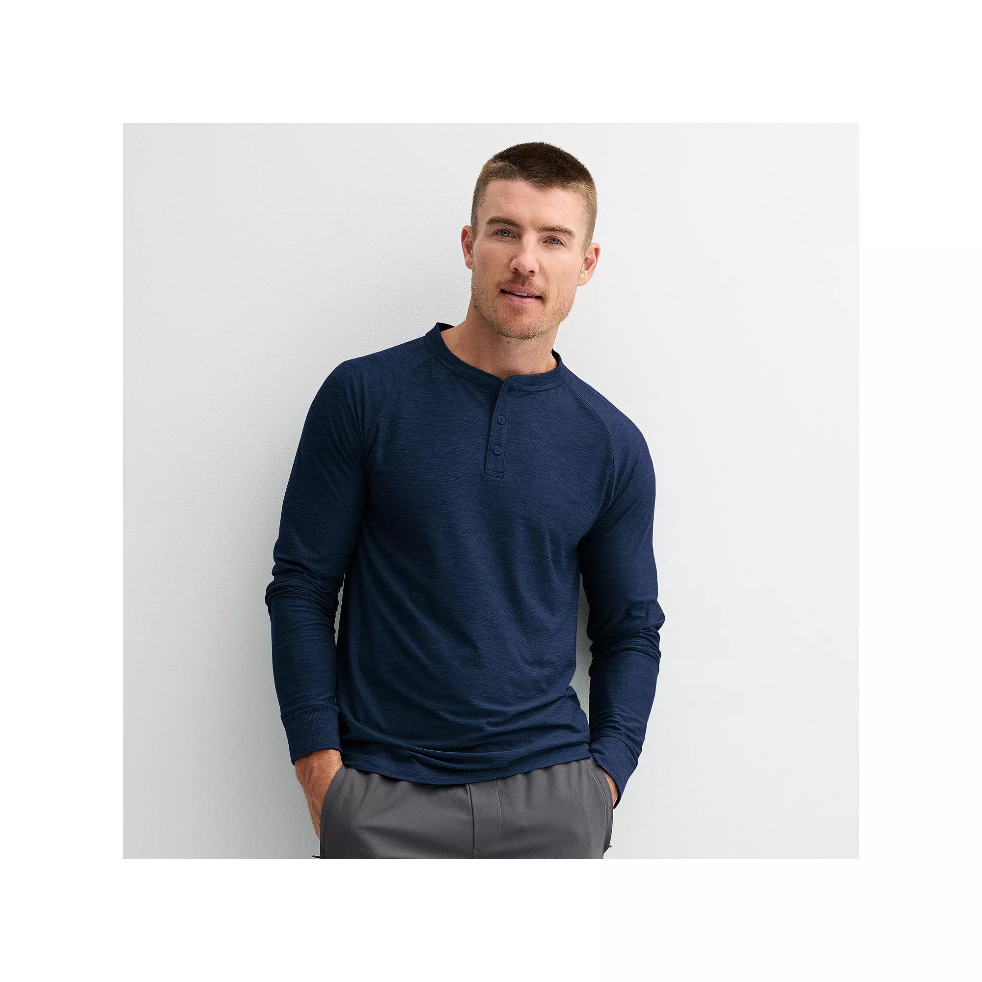 Men's FLX Long Sleeve Luxury Soft Wander Henley,  Product Image