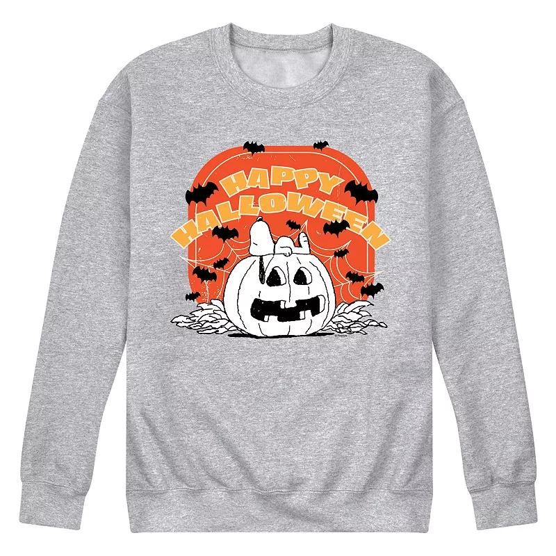 Men's Peanuts Pumpkin Retro Halloween Fleece Sweatshirt,  Product Image