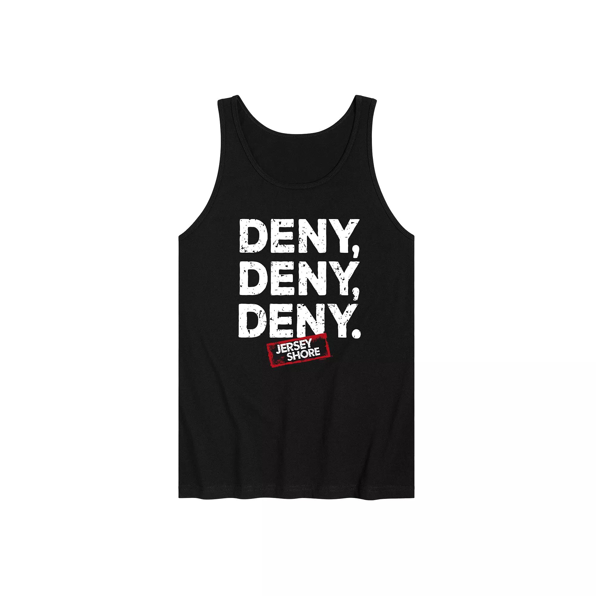 Men's Jersey Shore Deny Deny Deny Graphic Tank Top,  Product Image