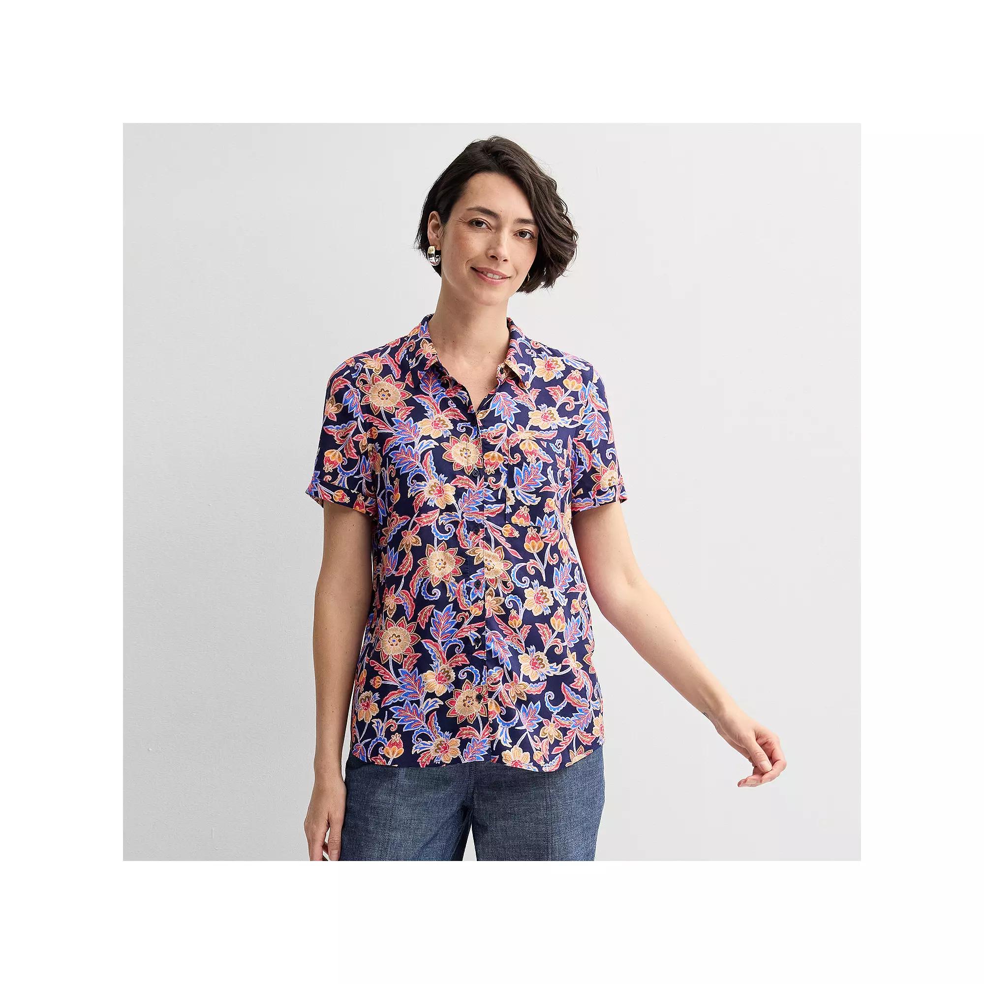 Women's Croft & Barrow® Camp Shirt,  Product Image