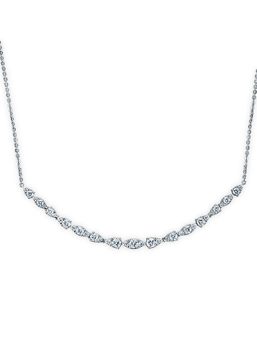 Womens Aerial Dewdrop 18K White Gold & 1.50 TCW Diamond Medium Pendant Necklace Product Image