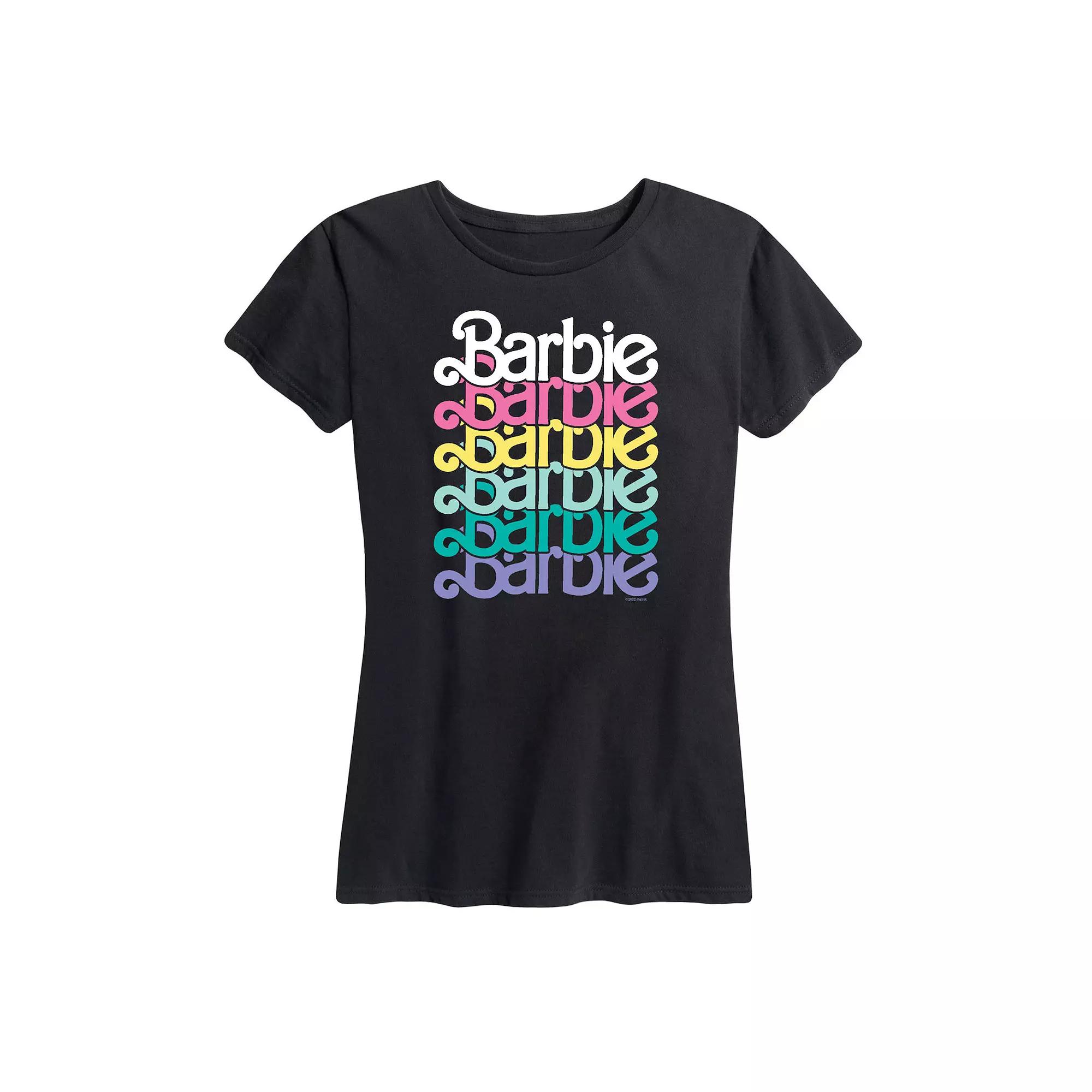 Women's Barbie Logo Stacked Spring Graphic Tee,  Product Image