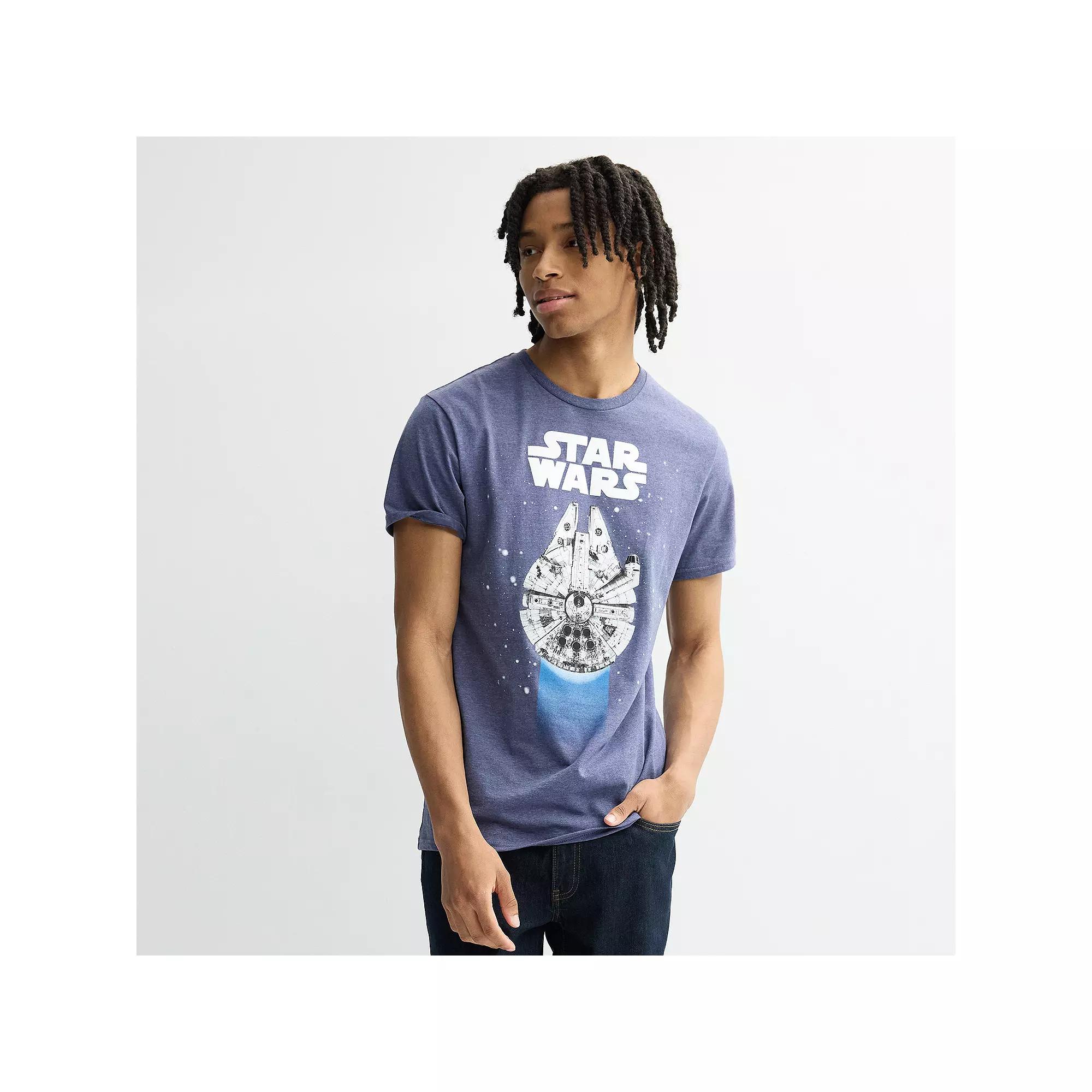 Men's Star Wars Millennium Falcon Tee, Size: Medium, Navy Grey Product Image