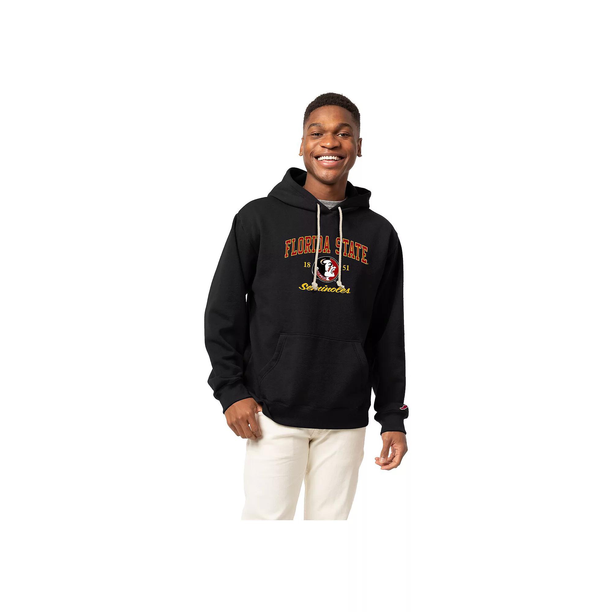 Men's League Collegiate Wear Black Florida State Seminoles Arch Script Essential Fleece 2.0 Pullover Hoodie,  Product Image